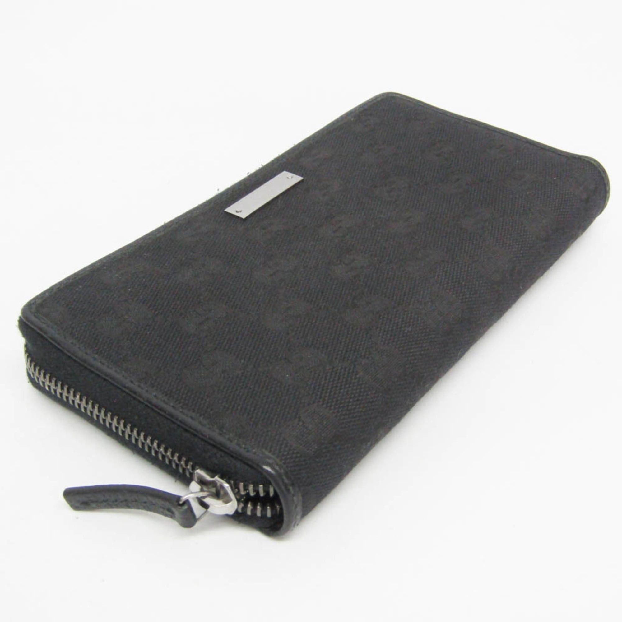 Gucci Gucci 307980 Women,Men GG Canvas,Leather Long Wallet (bi-fold) Black Size ONE SIZE - 8 Thumbnail