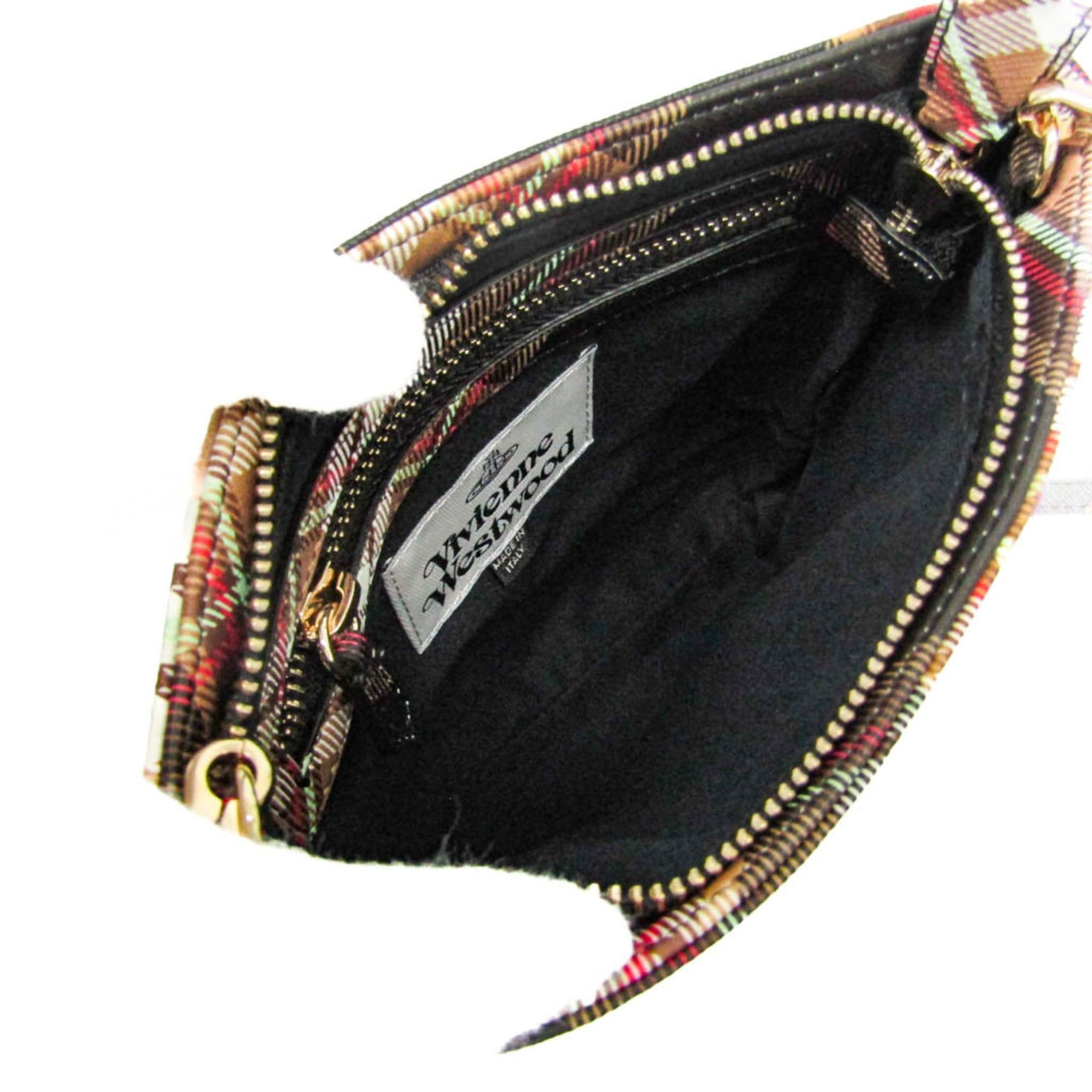Vivienne Westwood Vivienne Westwood Derby Square 51160005 Women's PVC Shoulder Bag Brown Size ONE SIZE - 4 Thumbnail