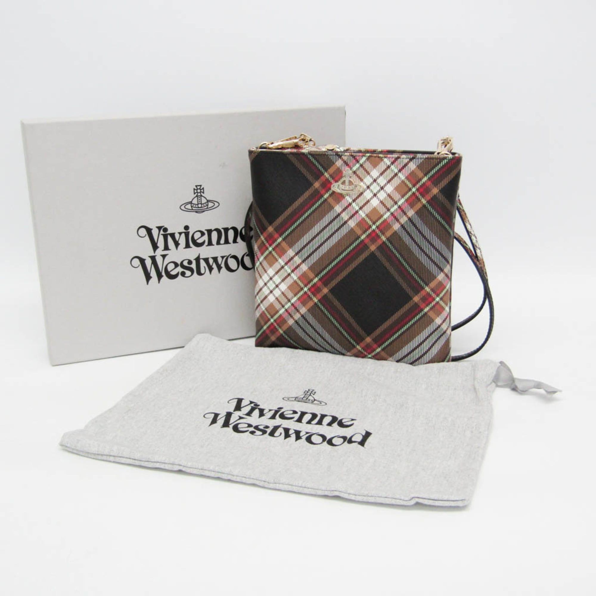 Vivienne Westwood Vivienne Westwood Derby Square 51160005 Women's PVC Shoulder Bag Brown Size ONE SIZE - 2 Thumbnail