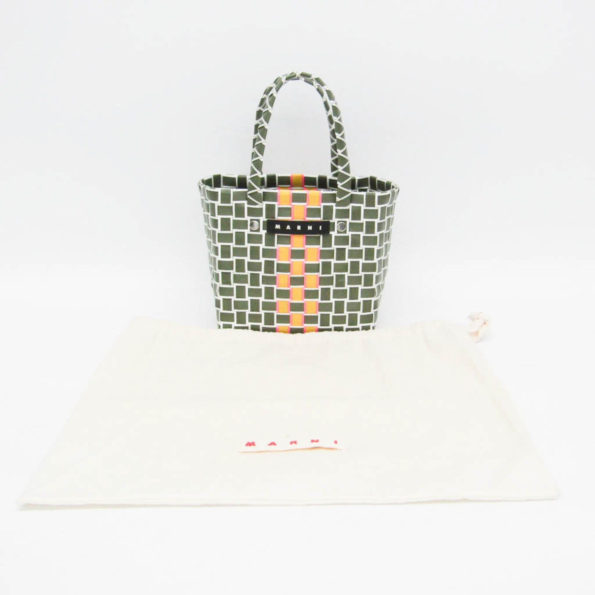 Marni Marni Micro Basket Bag MW55F Women's Polypropylene,Leather Handbag Khaki,Yellow Size ONE SIZE - 2 Thumbnail