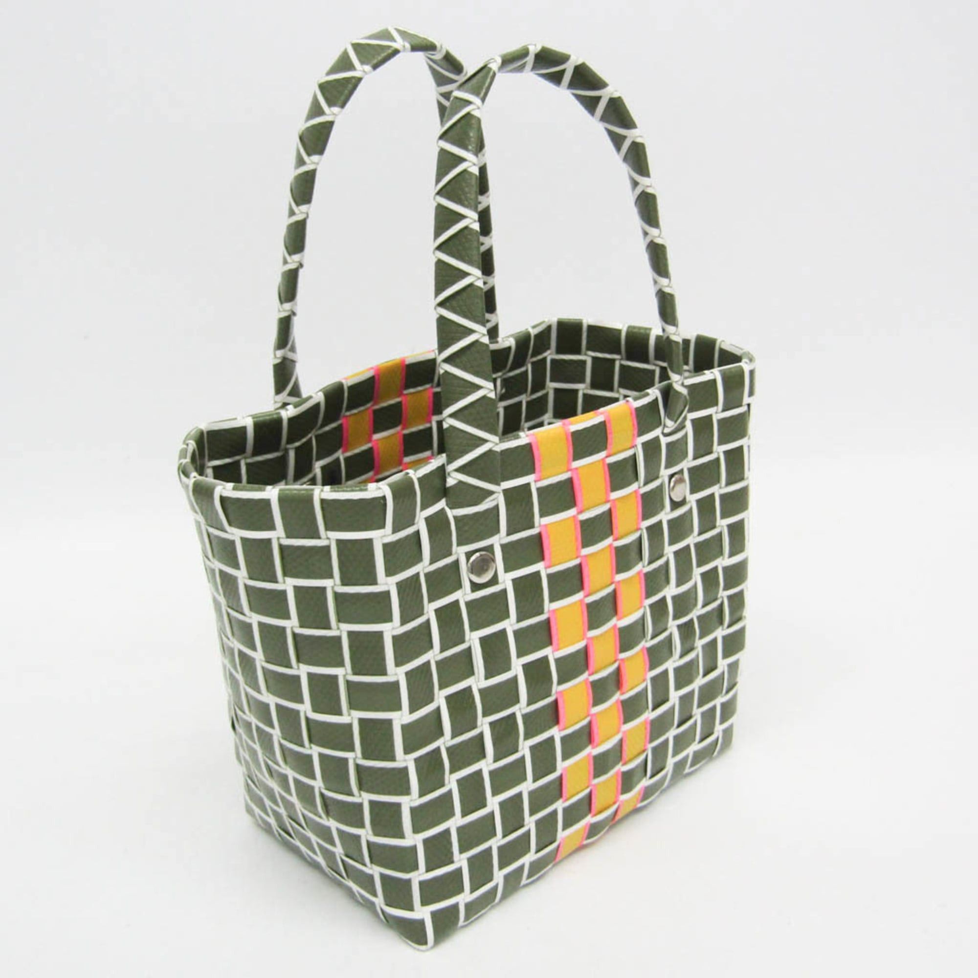 Marni Marni Micro Basket Bag MW55F Women's Polypropylene,Leather Handbag Khaki,Yellow Size ONE SIZE - 9 Thumbnail