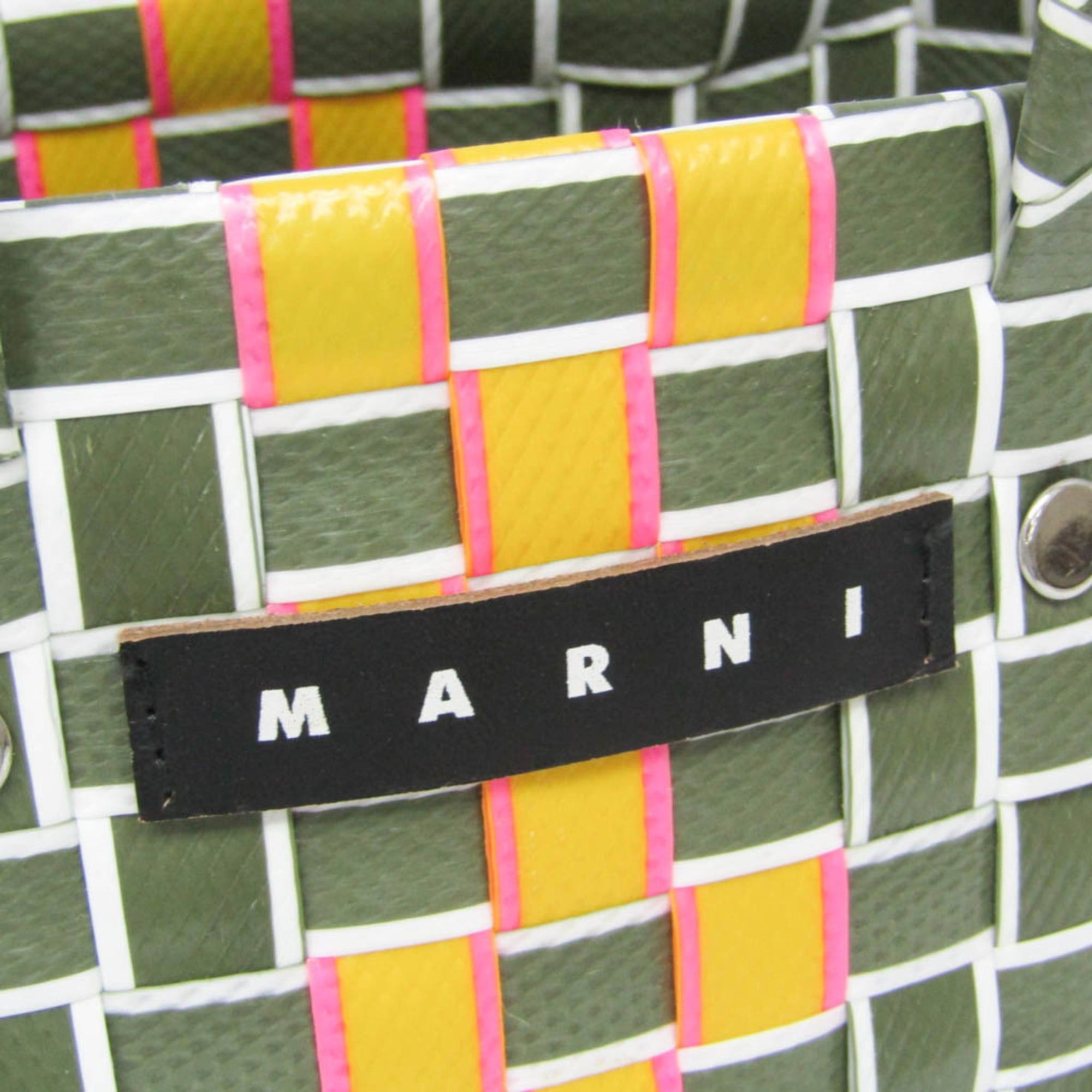 Marni Marni Micro Basket Bag MW55F Women's Polypropylene,Leather Handbag Khaki,Yellow Size ONE SIZE - 12 Thumbnail