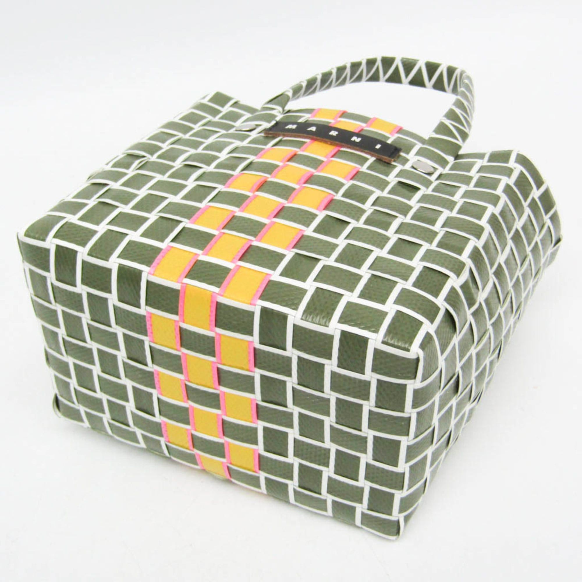 Marni Marni Micro Basket Bag MW55F Women's Polypropylene,Leather Handbag Khaki,Yellow Size ONE SIZE - 7 Thumbnail