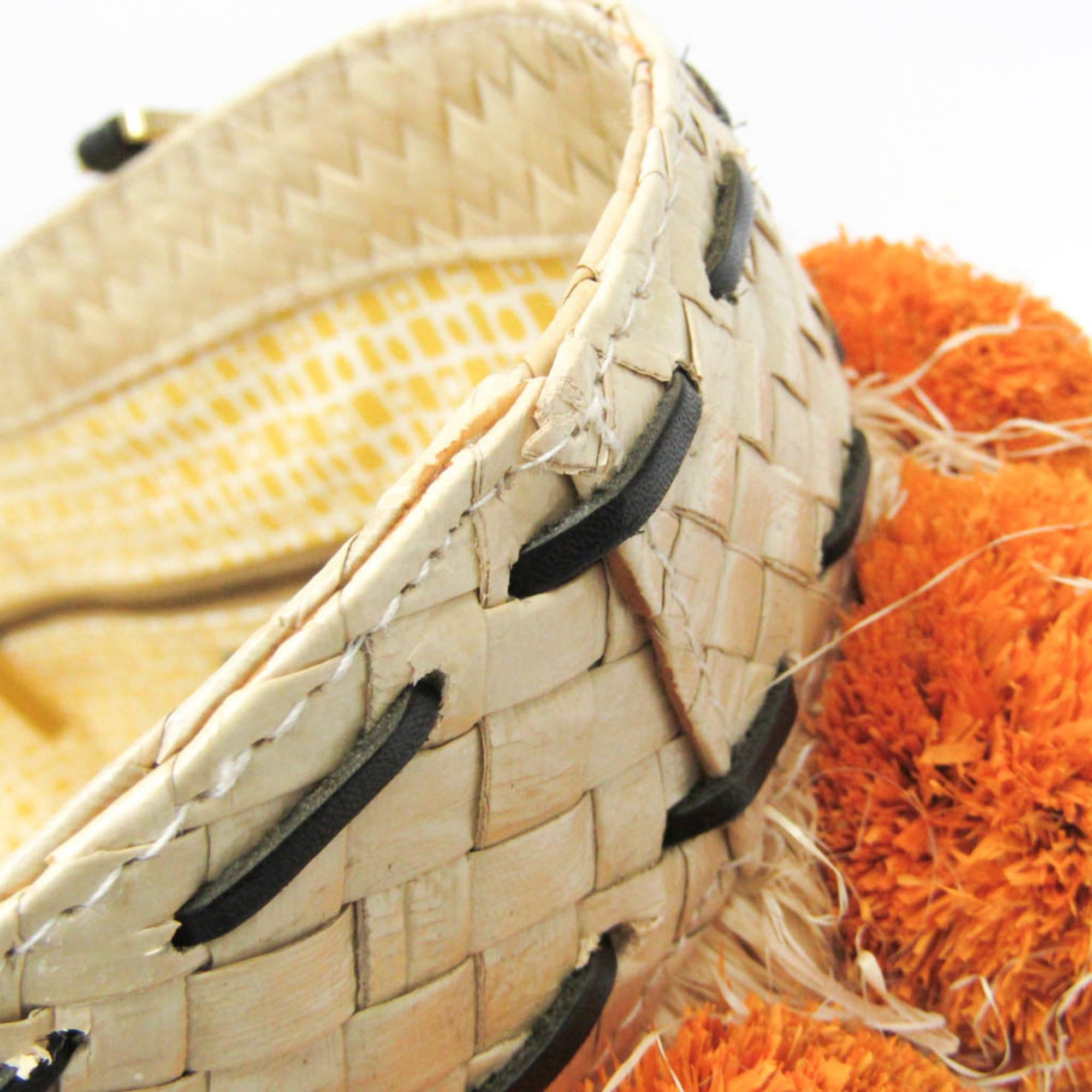 Tory Burch Tory Burch Pom Pom Beach Basket Bag Women's Straw,Rattan Basket,Tote Bag Light Beige,Orange Size ONE SIZE - 12 Thumbnail