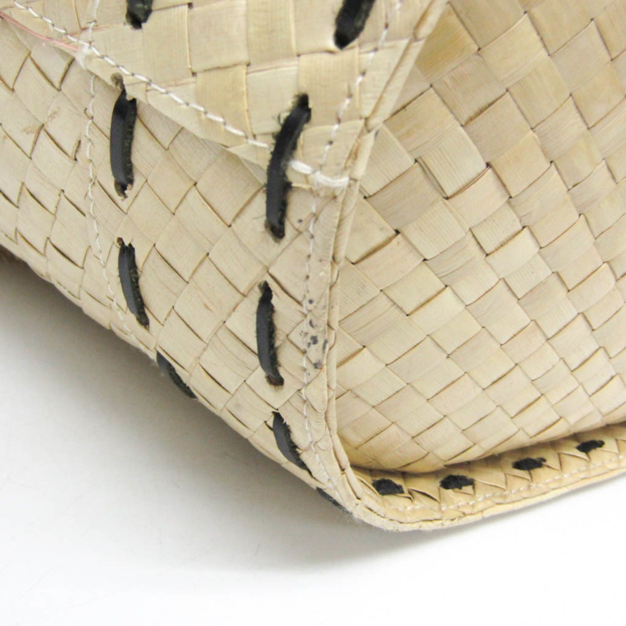 Tory Burch Tory Burch Pom Pom Beach Basket Bag Women's Straw,Rattan Basket,Tote Bag Light Beige,Orange Size ONE SIZE - 8 Thumbnail