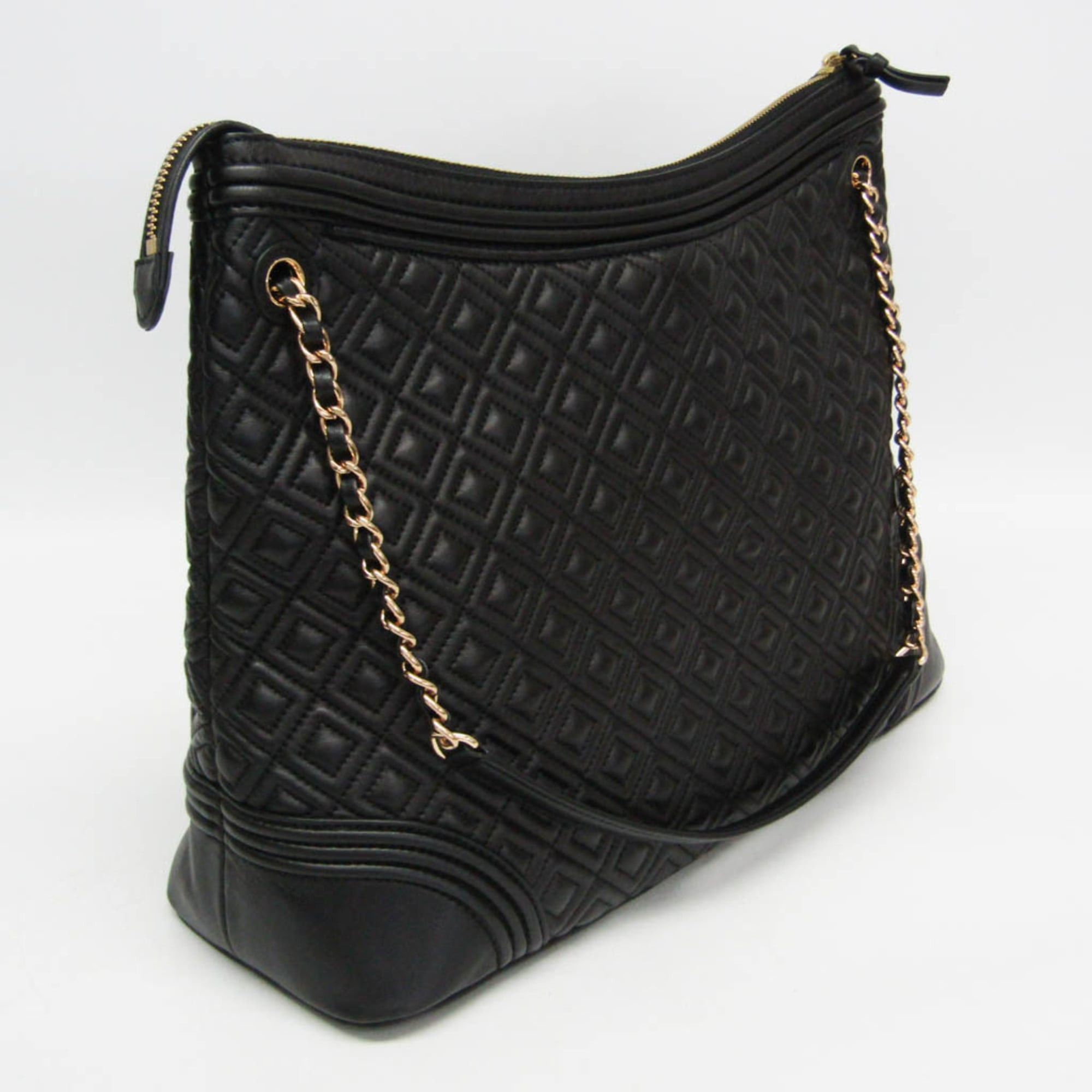 Tory Burch Tory Burch Quilted Chain Shoulder Bag Women's Leather Tote Bag Black Size ONE SIZE - 9 Thumbnail