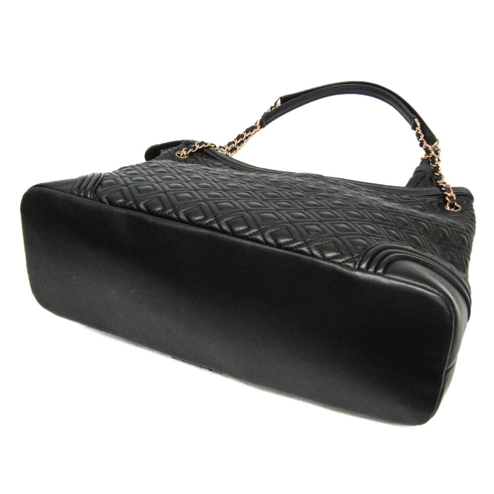 Tory Burch Tory Burch Quilted Chain Shoulder Bag Women's Leather Tote Bag Black Size ONE SIZE - 3 Thumbnail