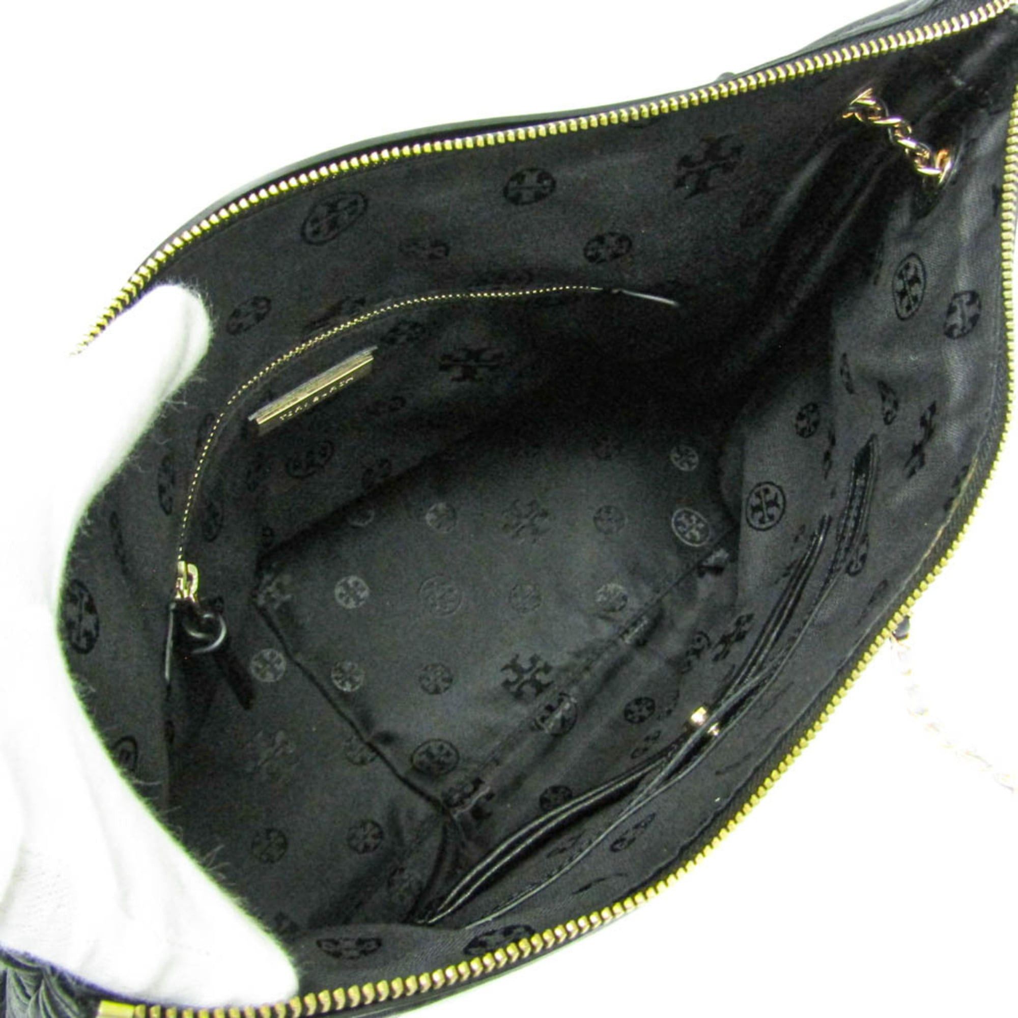 Tory Burch Tory Burch Quilted Chain Shoulder Bag Women's Leather Tote Bag Black Size ONE SIZE - 4 Thumbnail
