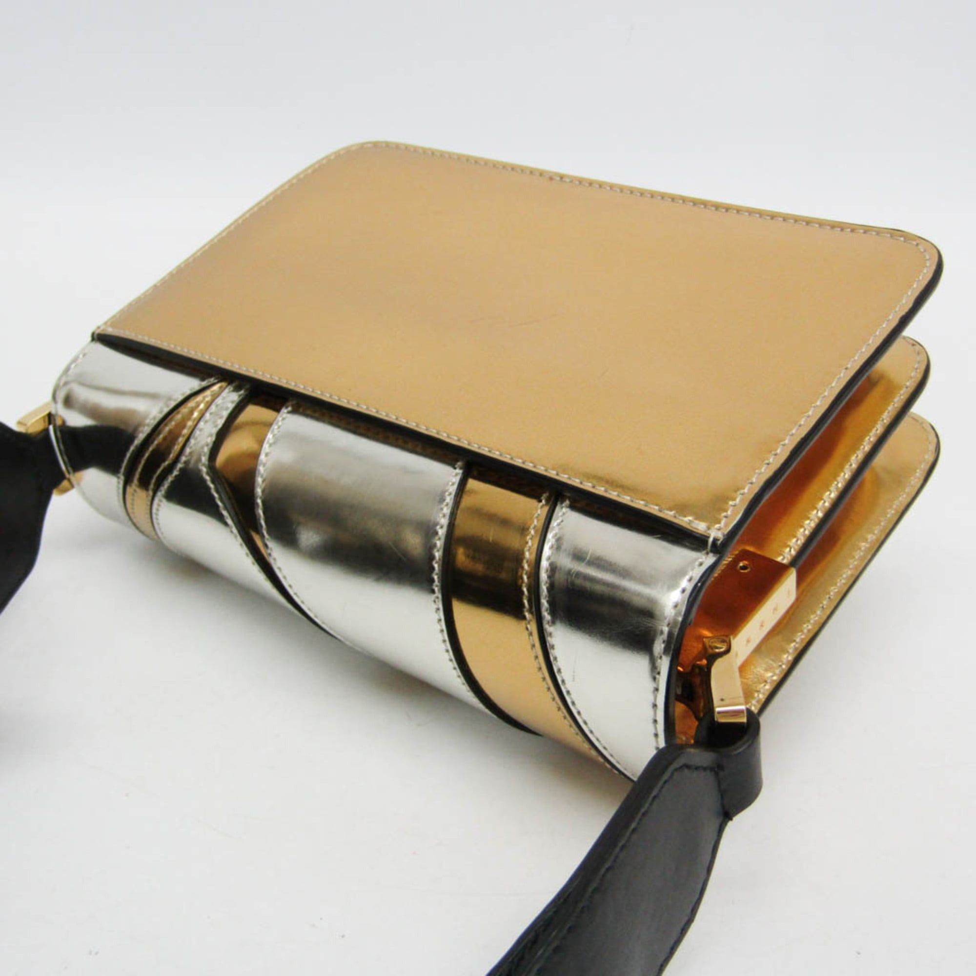 Marni Marni Trunk Mini Bag Women's Leather Shoulder Bag Gold,Silver Size ONE SIZE - 7 Thumbnail
