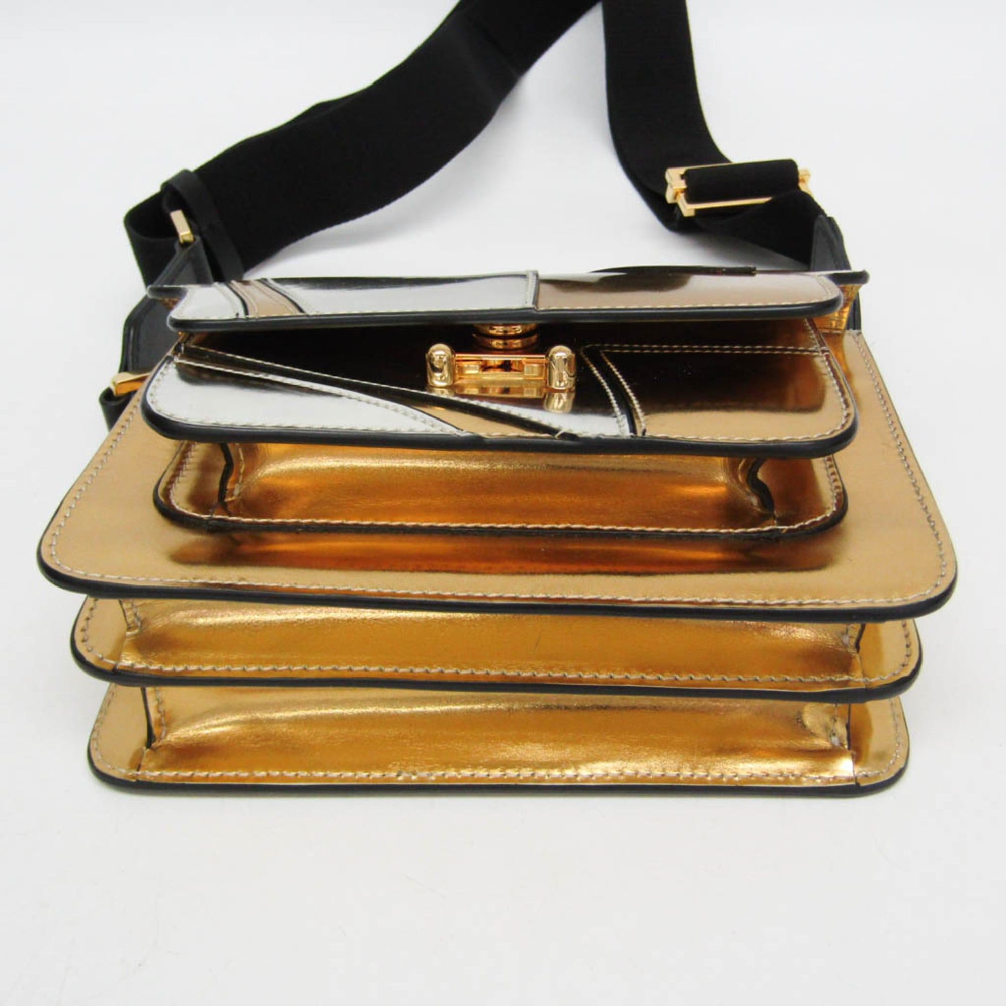 Marni Marni Trunk Mini Bag Women's Leather Shoulder Bag Gold,Silver Size ONE SIZE - 6 Thumbnail