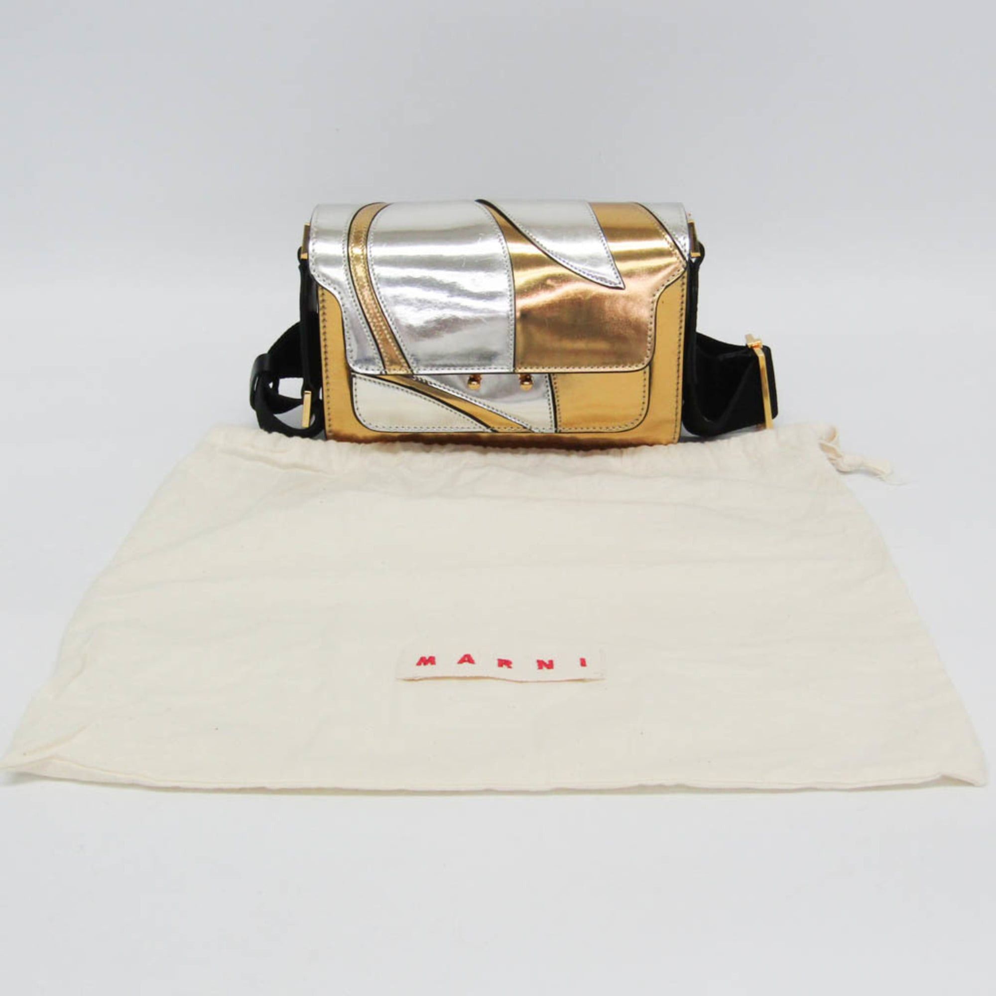 Marni Marni Trunk Mini Bag Women's Leather Shoulder Bag Gold,Silver Size ONE SIZE - 2 Thumbnail