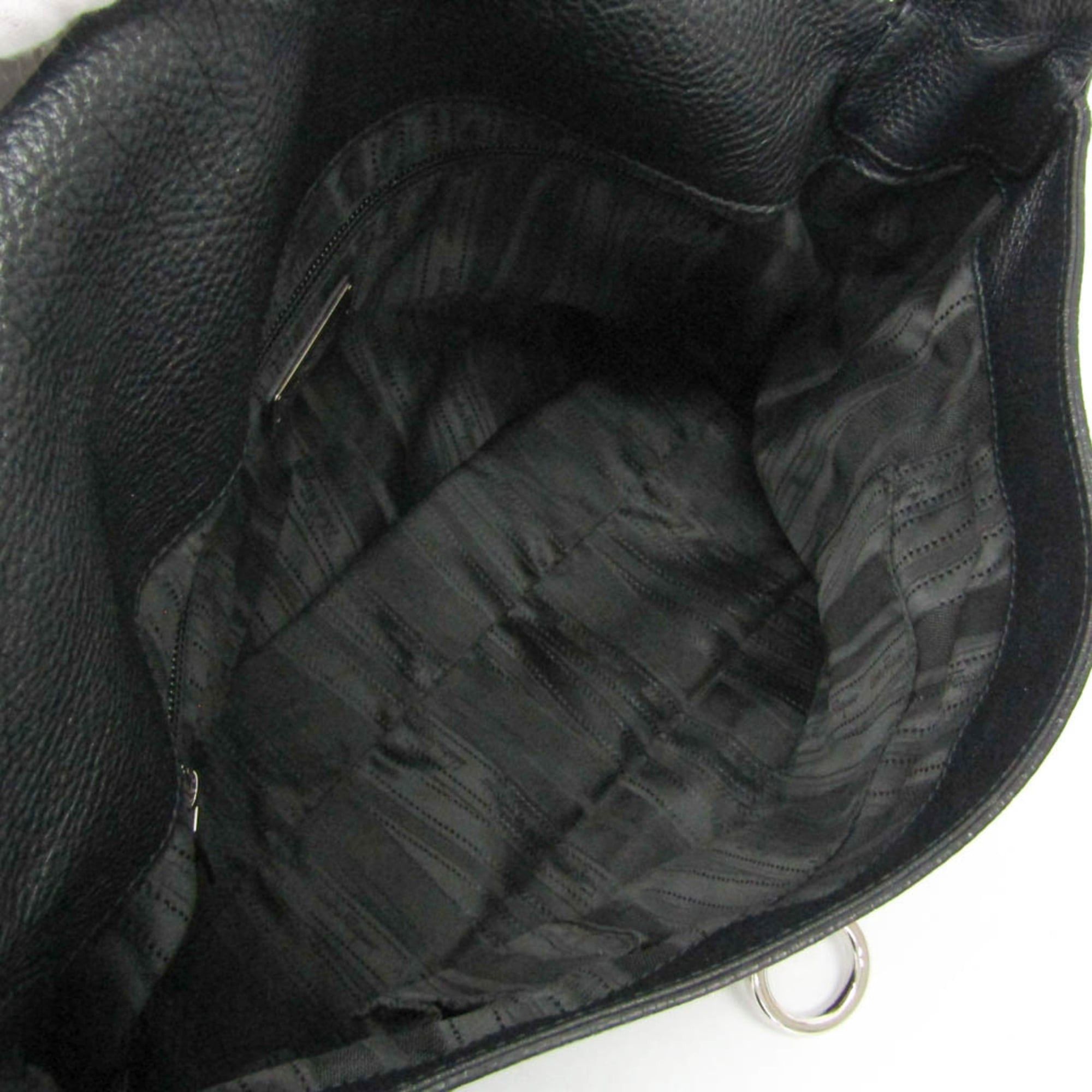 Salvatore Ferragamo Salvatore Ferragamo Gancini One-shoulder Bag GG-21 D205 Women's Leather Shoulder Bag Black Size ONE SIZE - 3 Thumbnail