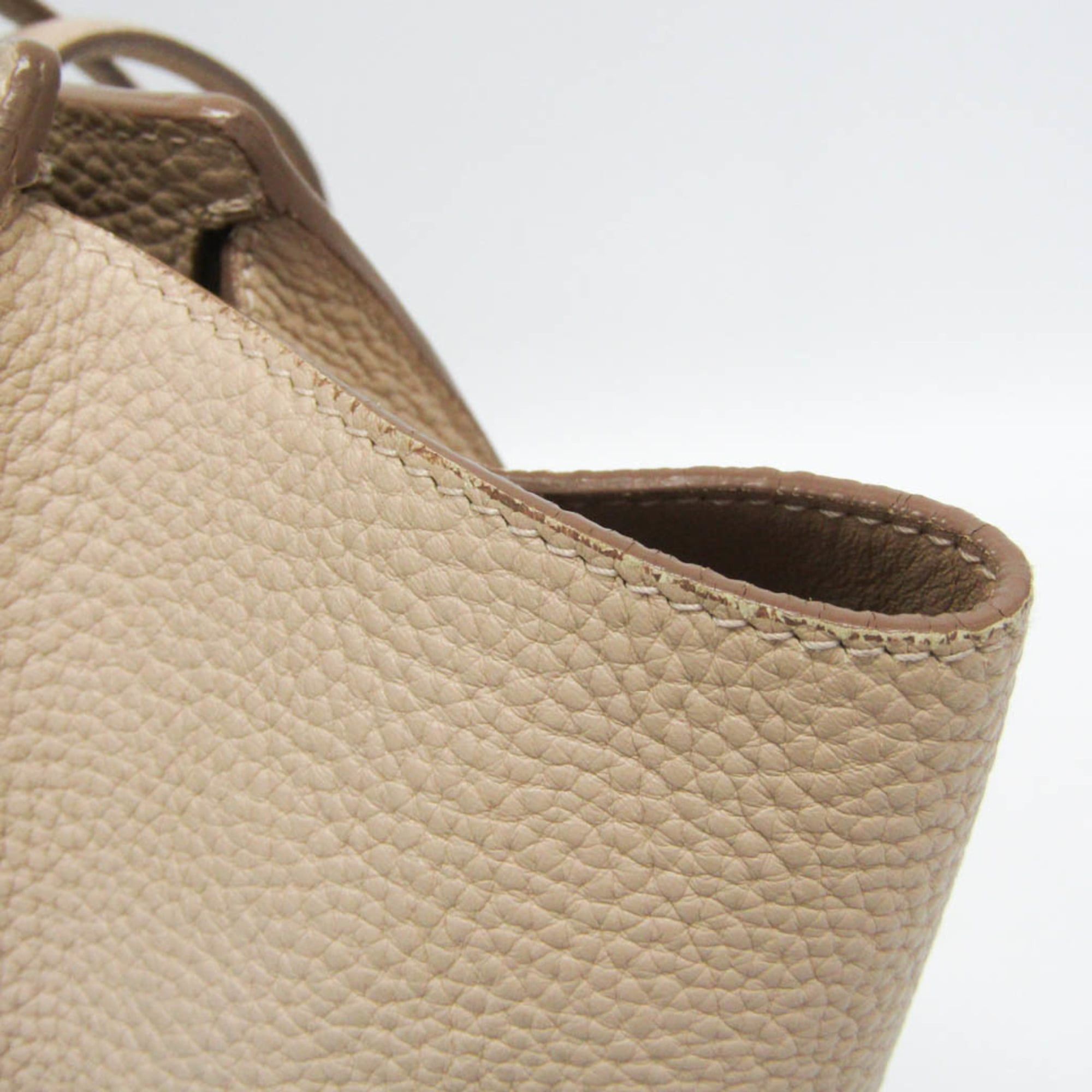 Salvatore Ferragamo Salvatore Ferragamo Gancini GG-21 F216 Women's Leather Tote Bag Light Beige Size ONE SIZE - 10 Thumbnail