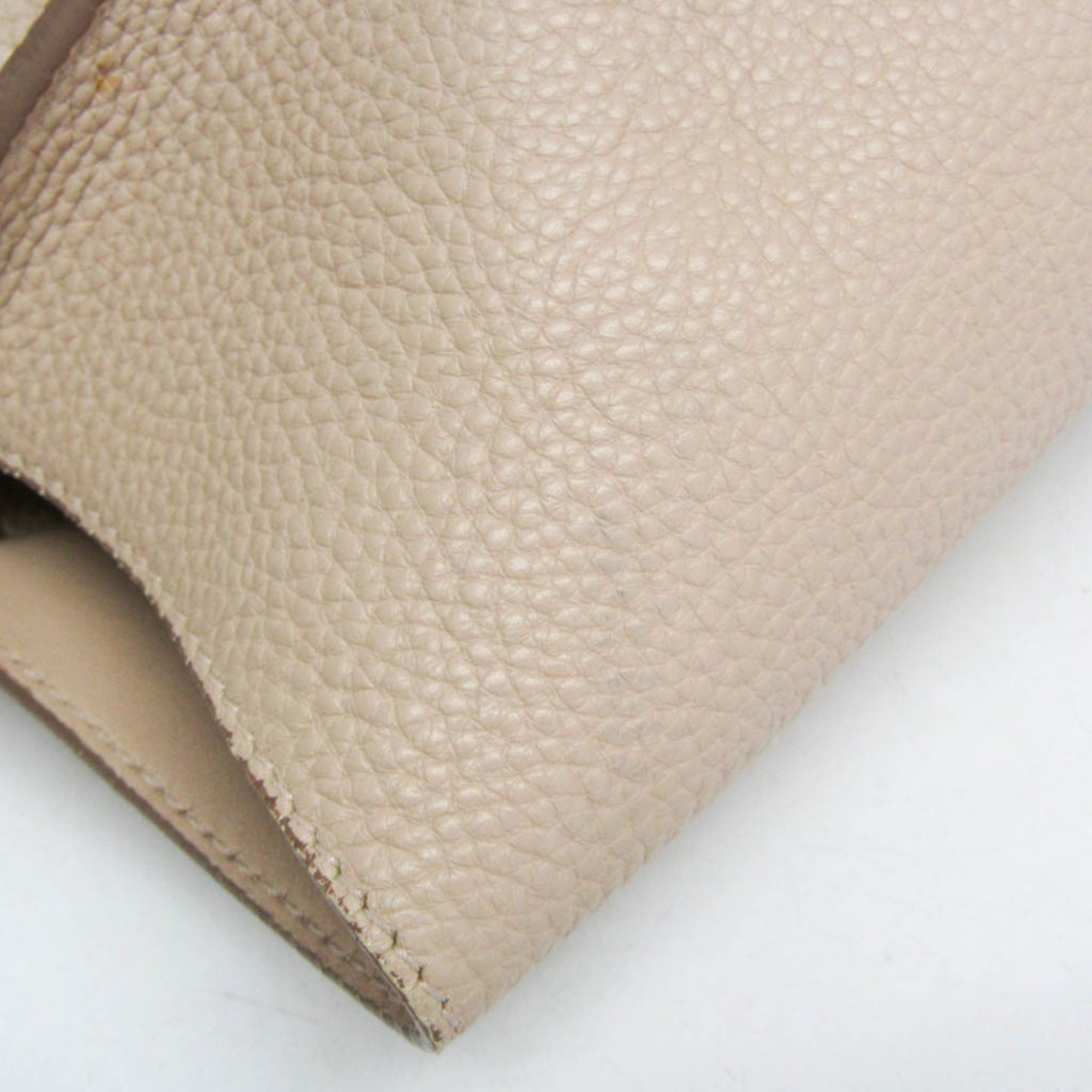 Salvatore Ferragamo Salvatore Ferragamo Gancini GG-21 F216 Women's Leather Tote Bag Light Beige Size ONE SIZE - 7 Thumbnail