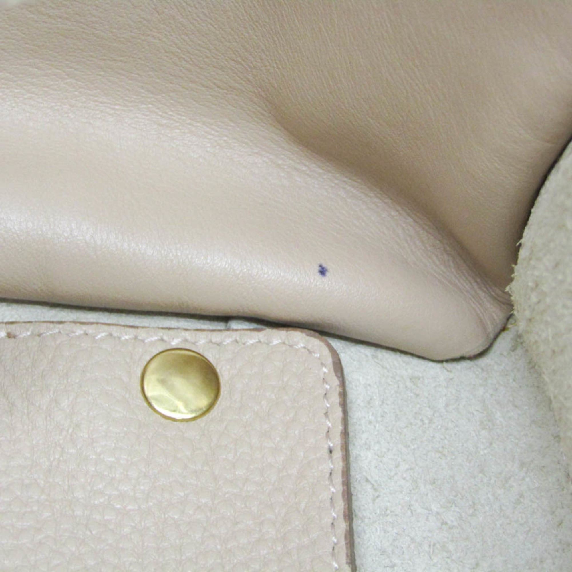 Salvatore Ferragamo Salvatore Ferragamo Gancini GG-21 F216 Women's Leather Tote Bag Light Beige Size ONE SIZE - 17 Thumbnail