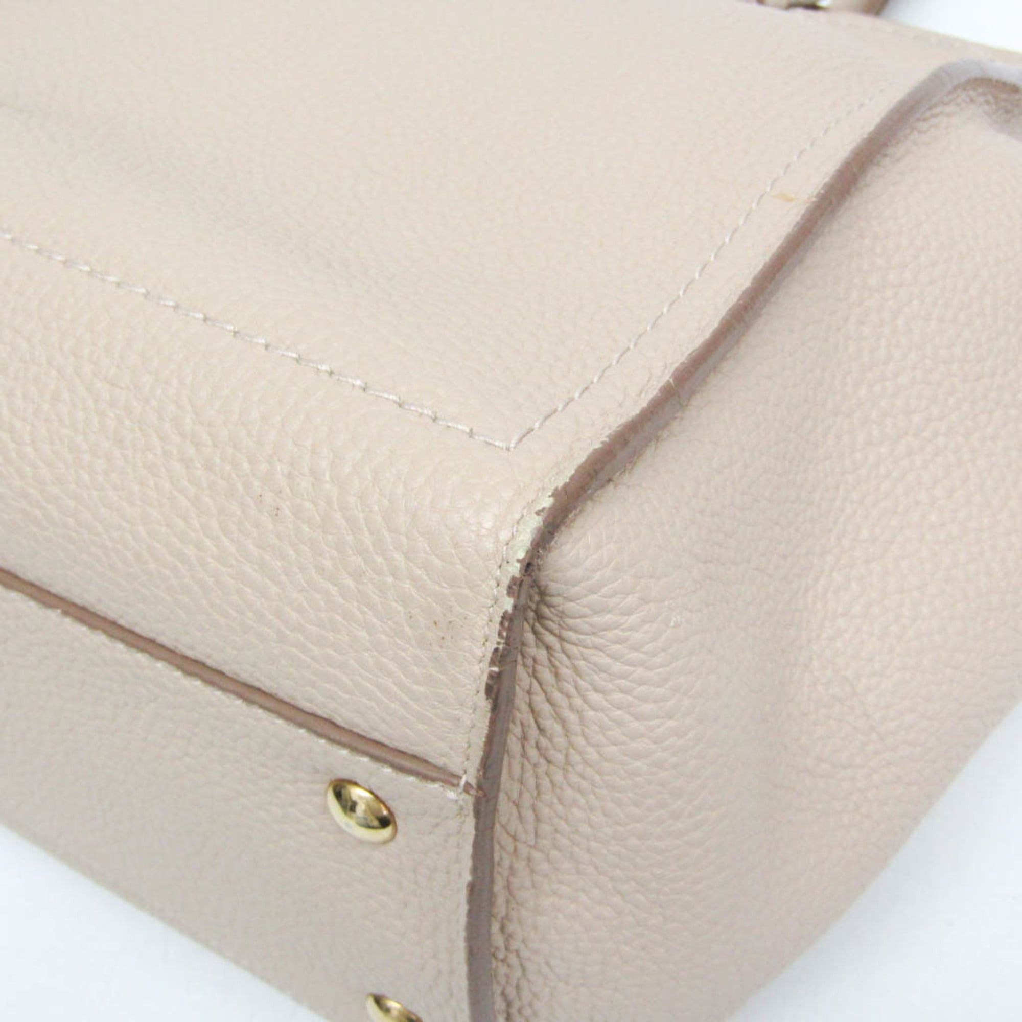 Salvatore Ferragamo Salvatore Ferragamo Gancini GG-21 F216 Women's Leather Tote Bag Light Beige Size ONE SIZE - 5 Thumbnail