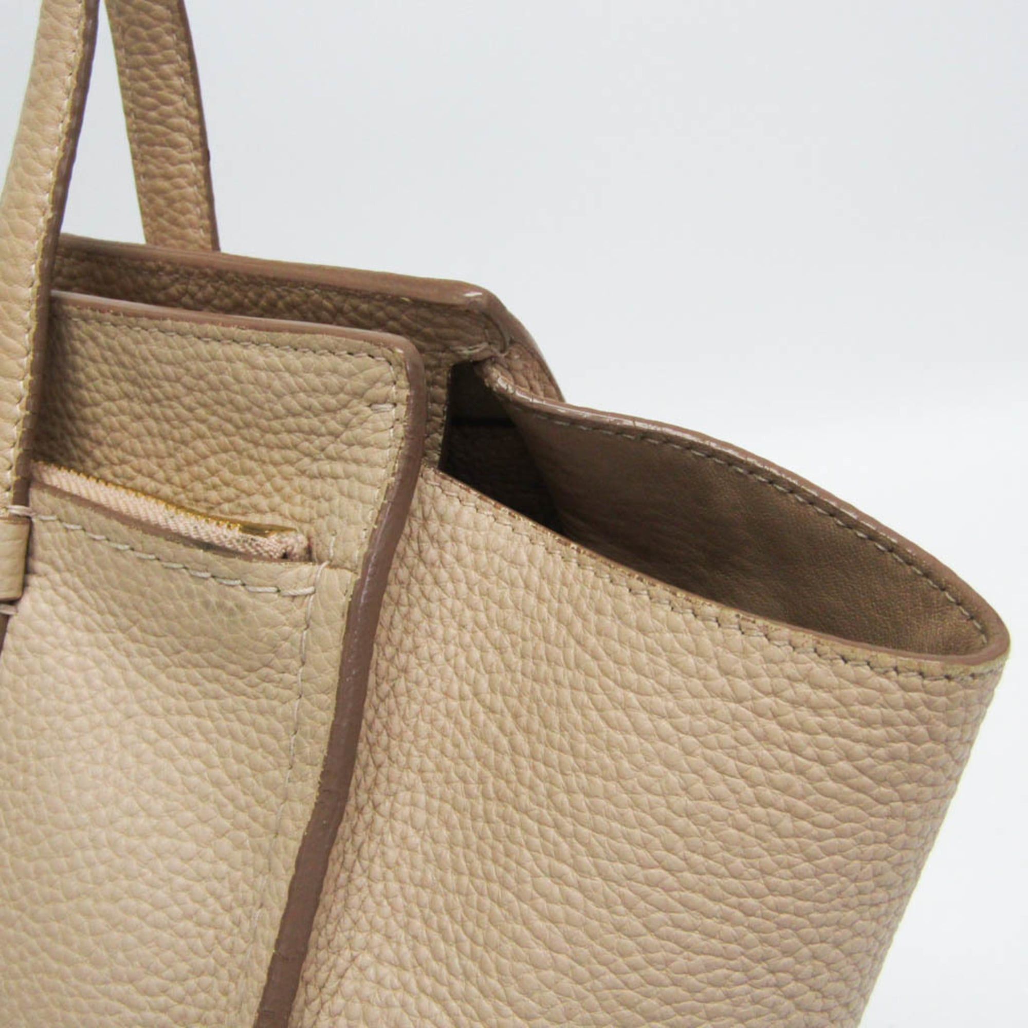 Salvatore Ferragamo Salvatore Ferragamo Gancini GG-21 F216 Women's Leather Tote Bag Light Beige Size ONE SIZE - 9 Thumbnail