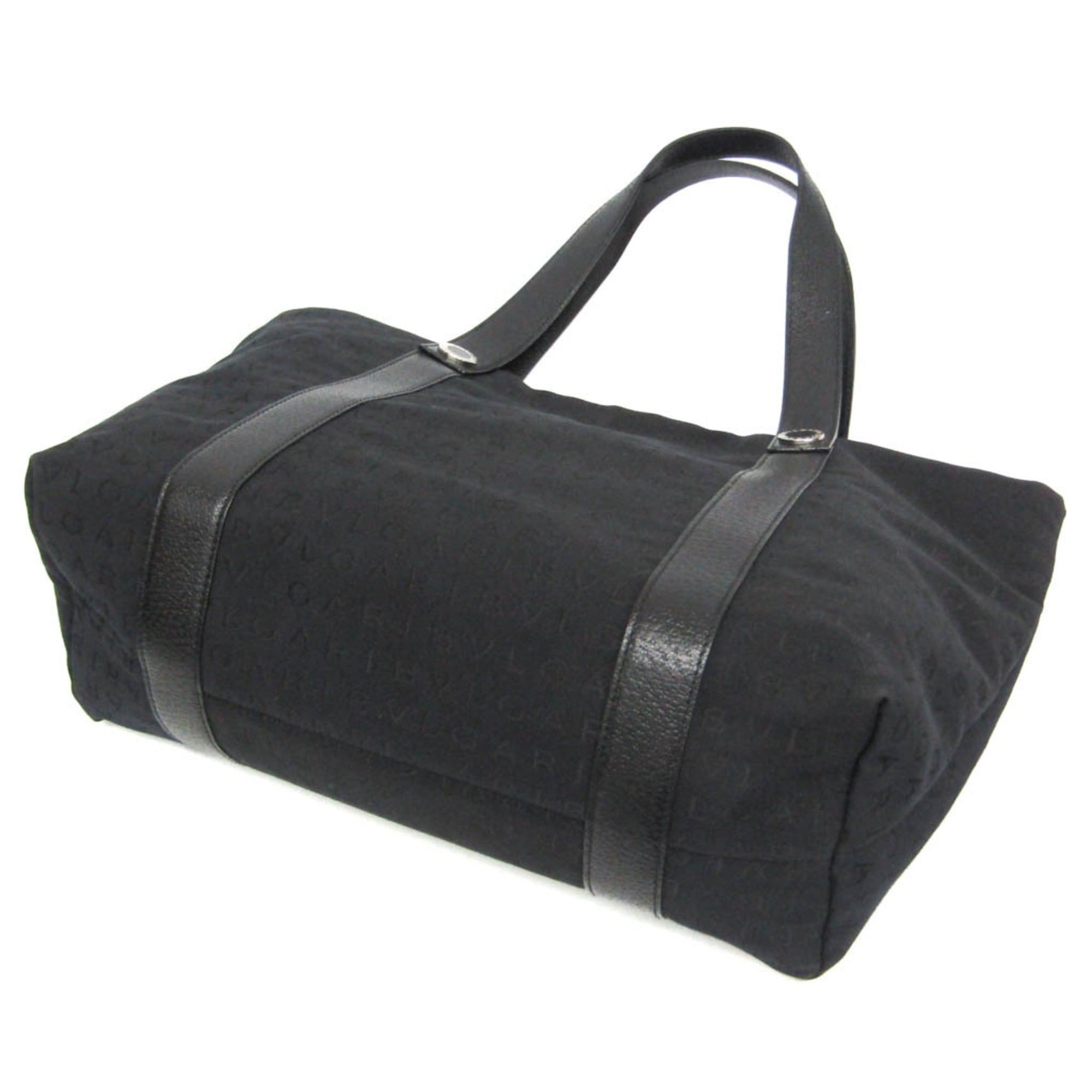 Bvlgari Bvlgari Logomania Women's Canvas,Leather Handbag Black Size ONE SIZE - 4 Thumbnail