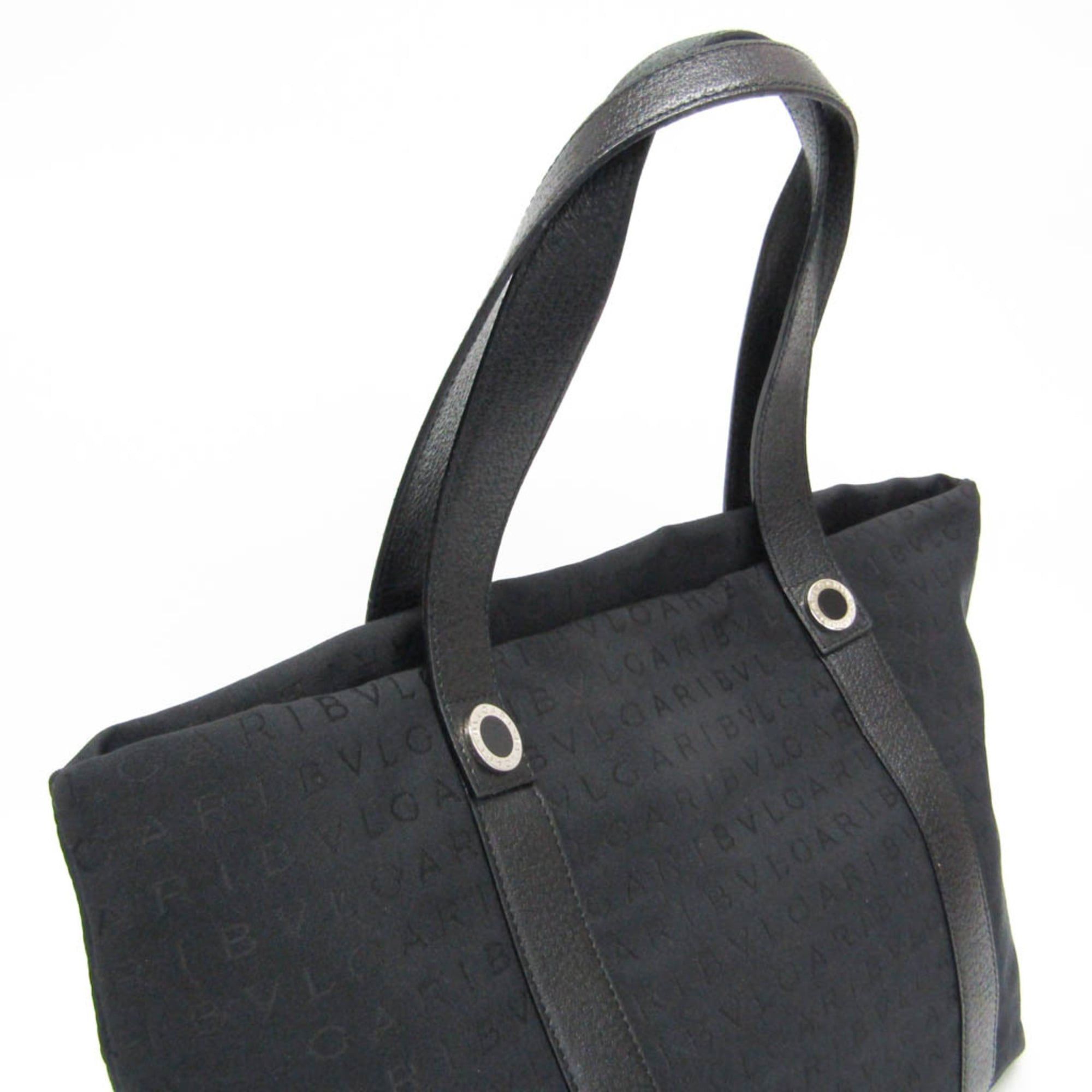 Bvlgari Bvlgari Logomania Women's Canvas,Leather Handbag Black Size ONE SIZE - 8 Thumbnail