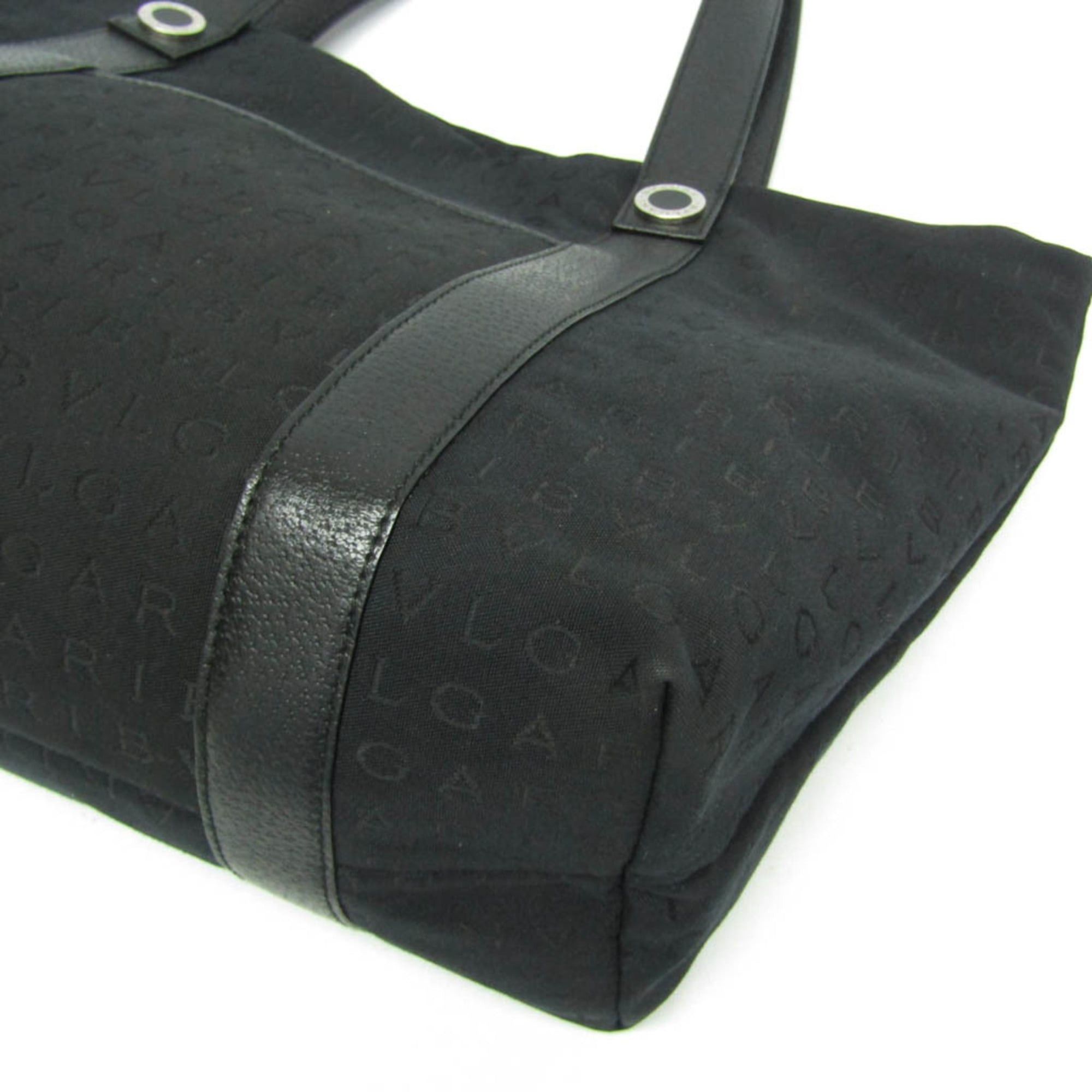 Bvlgari Bvlgari Logomania Women's Canvas,Leather Handbag Black Size ONE SIZE - 6 Thumbnail
