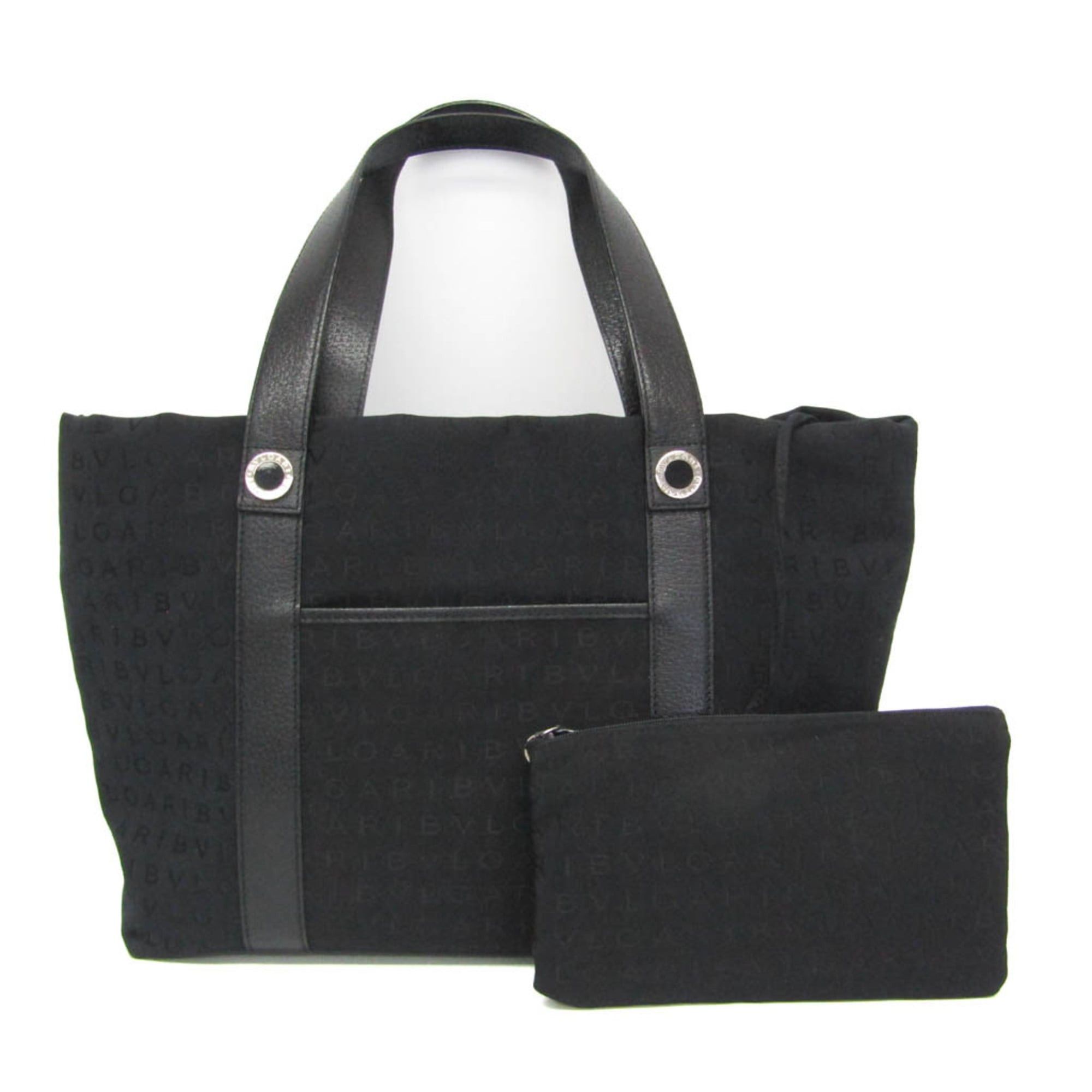 Bvlgari Bvlgari Logomania Women's Canvas,Leather Handbag Black Size ONE SIZE - 2 Thumbnail