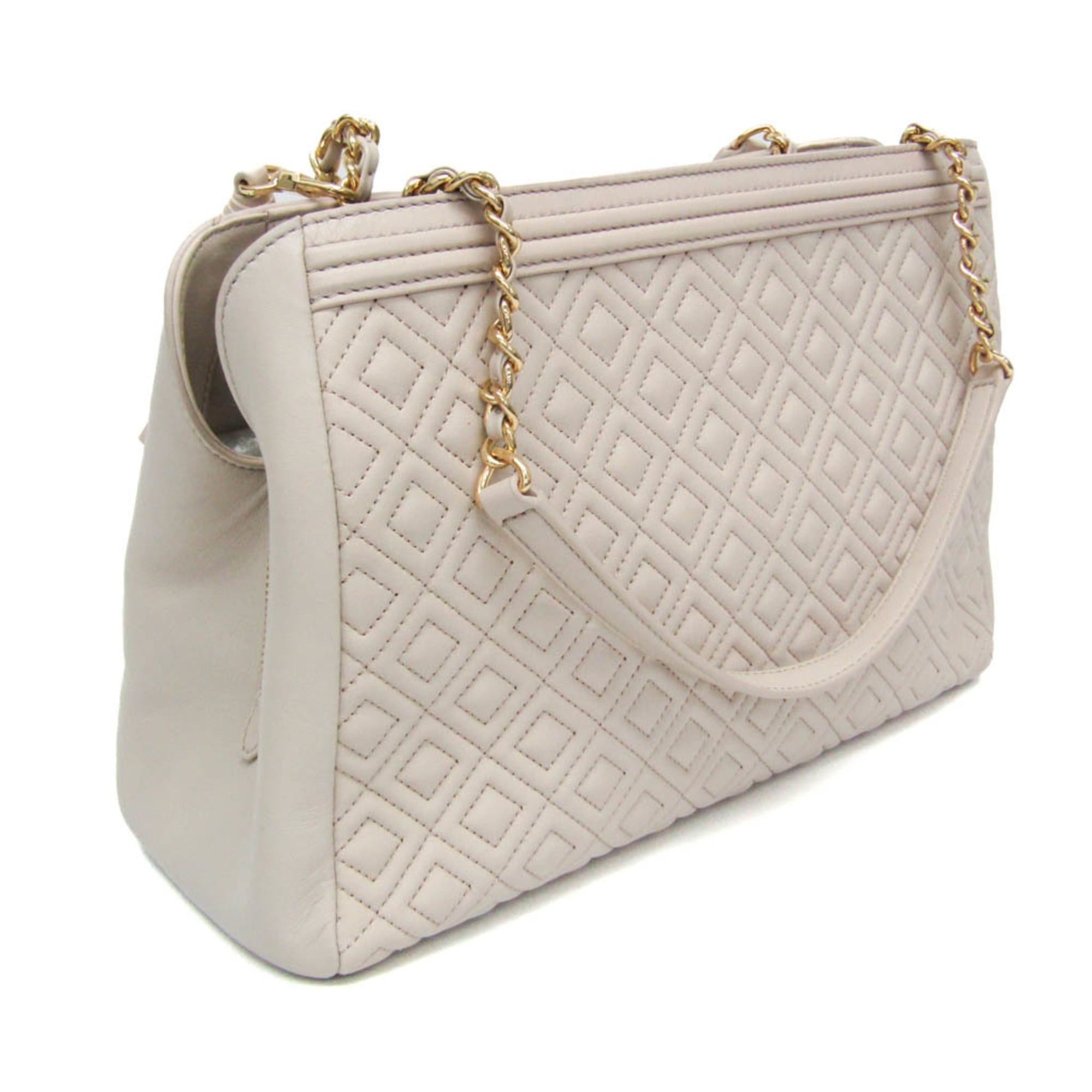 Tory Burch Tory Burch Fleming Chain Shoulder Tote Women's Leather Tote Bag Light Pink Size ONE SIZE - 6 Thumbnail