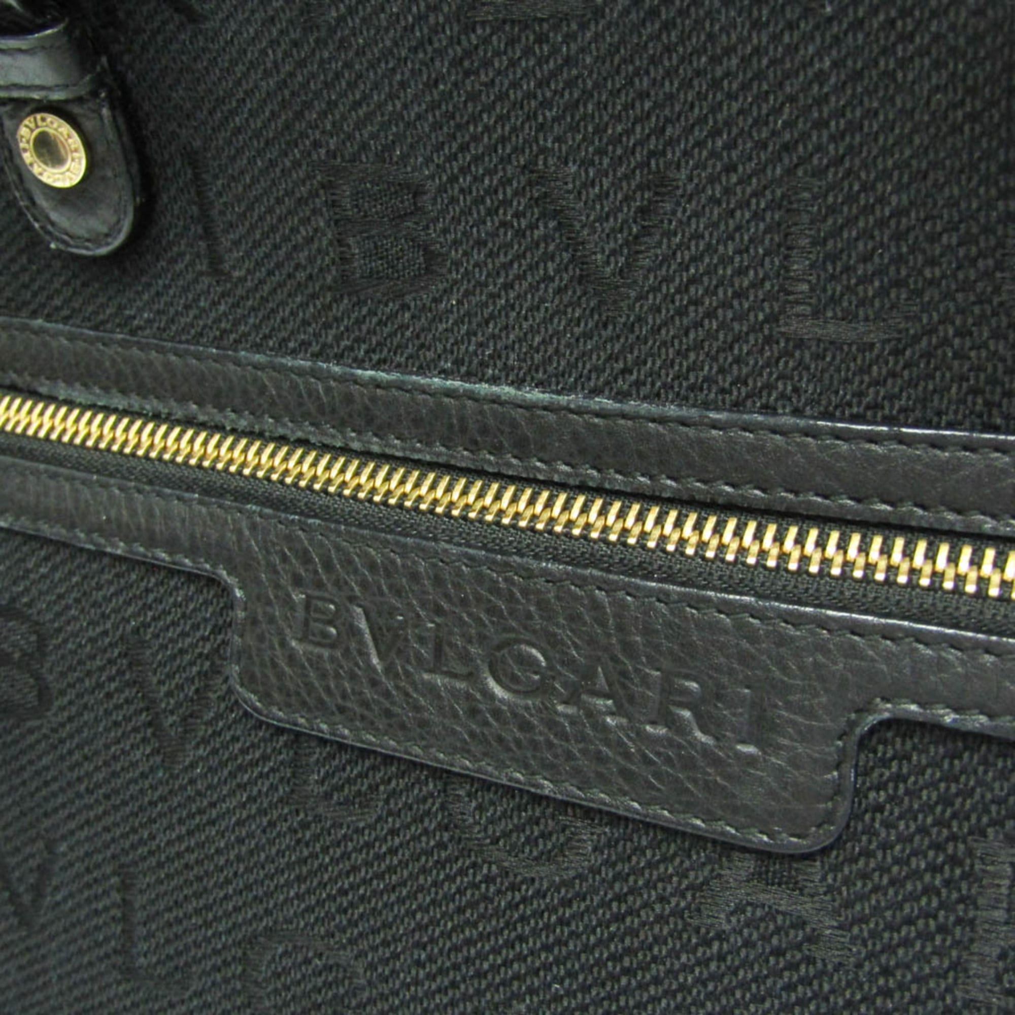 Bvlgari Bvlgari Logomania Women's Canvas,Leather Handbag Black Size ONE SIZE - 15 Thumbnail