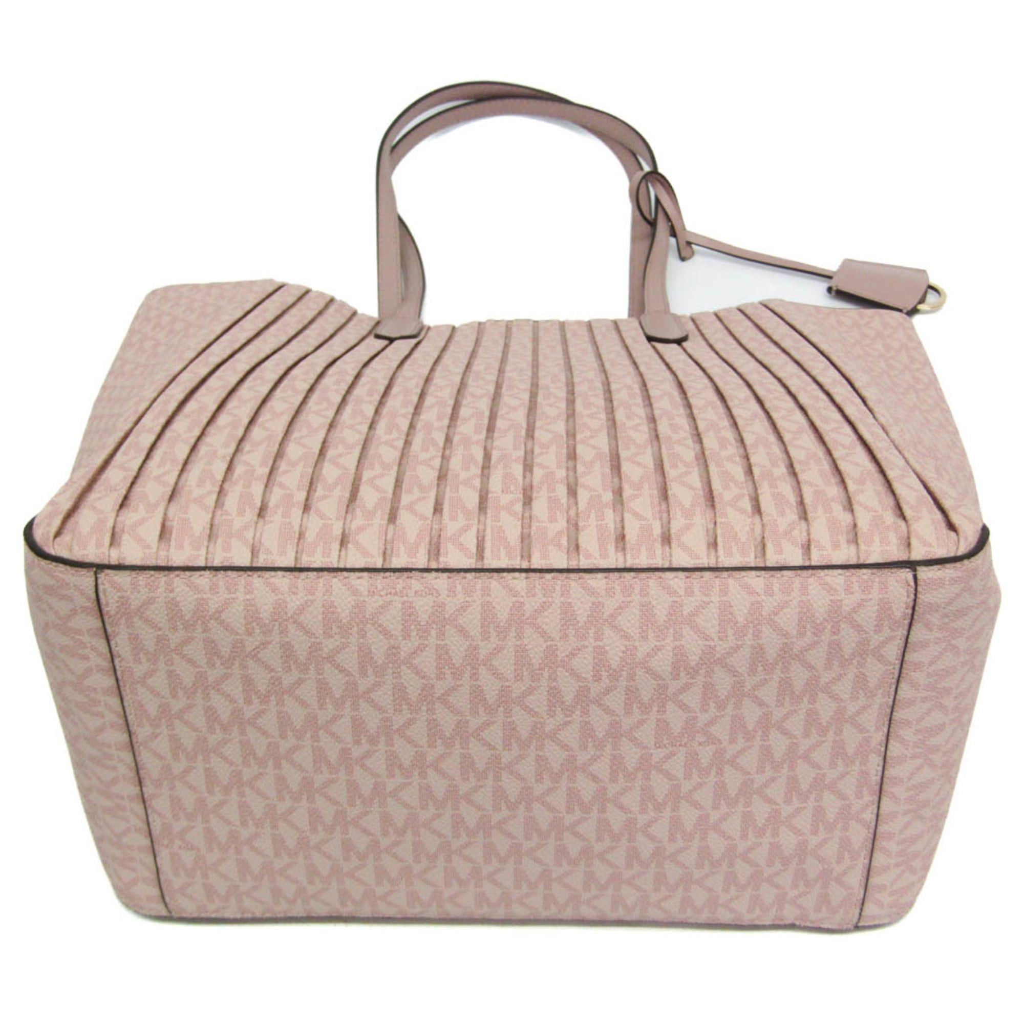 Michael Kors Michael Kors Sinclair Pleated Shopper Tote Large 30F1G5ST9V Women's PVC Tote Bag Pink Size ONE SIZE - 4 Thumbnail