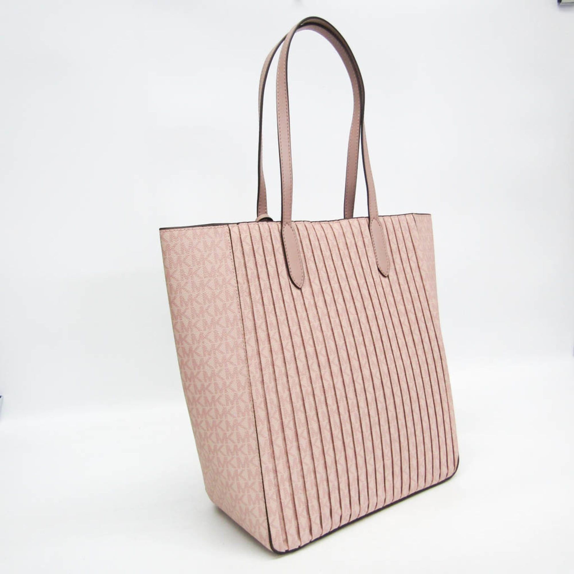 Michael Kors Michael Kors Sinclair Pleated Shopper Tote Large 30F1G5ST9V Women's PVC Tote Bag Pink Size ONE SIZE - 8 Thumbnail