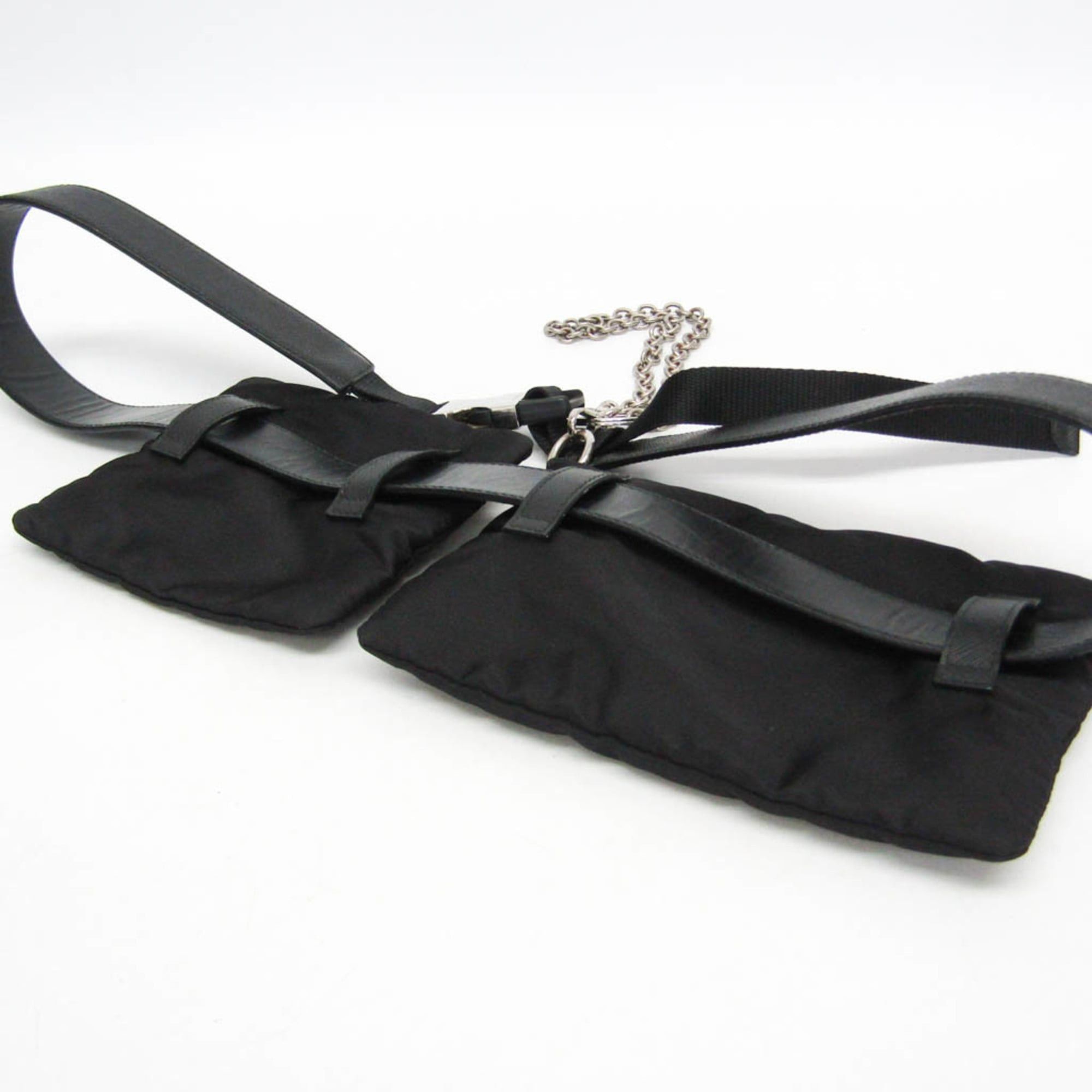 Prada Prada Tessuto Belt Pouch Men,Women Leather Fanny Pack Black Size ONE SIZE - 5 Thumbnail