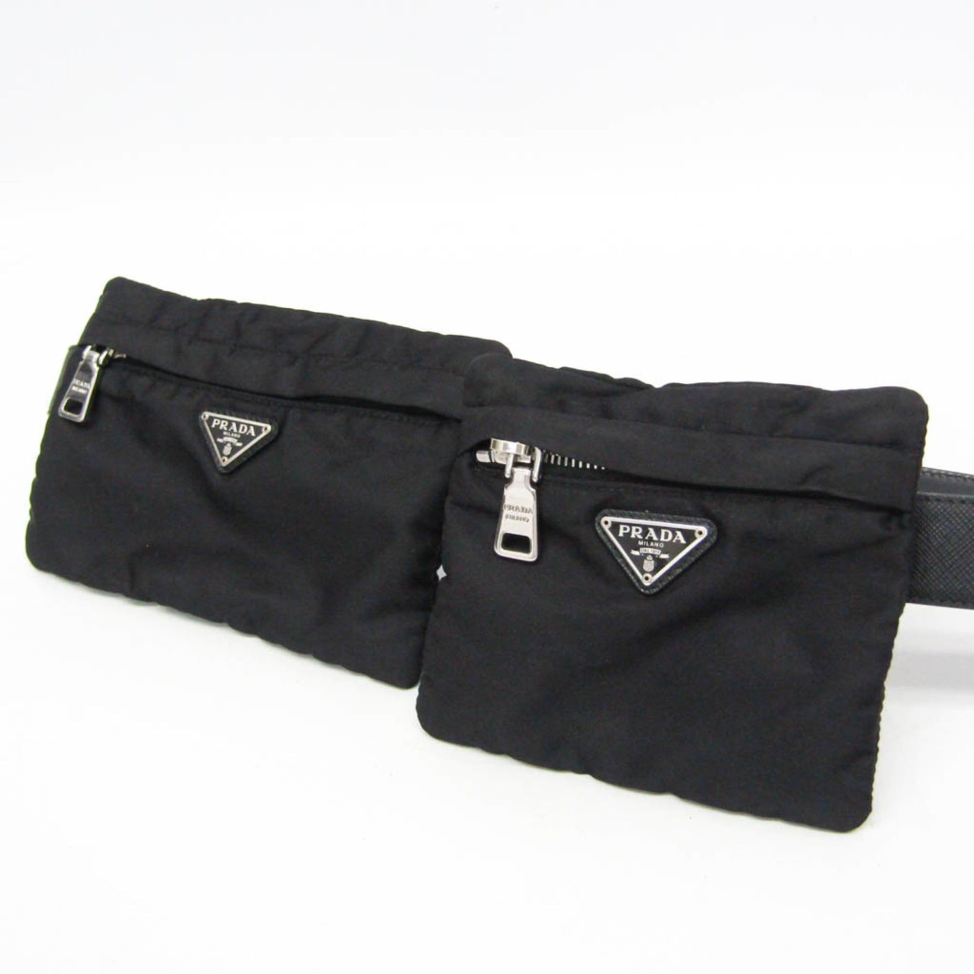 Prada Prada Tessuto Belt Pouch Men,Women Leather Fanny Pack Black Size ONE SIZE - 8 Thumbnail