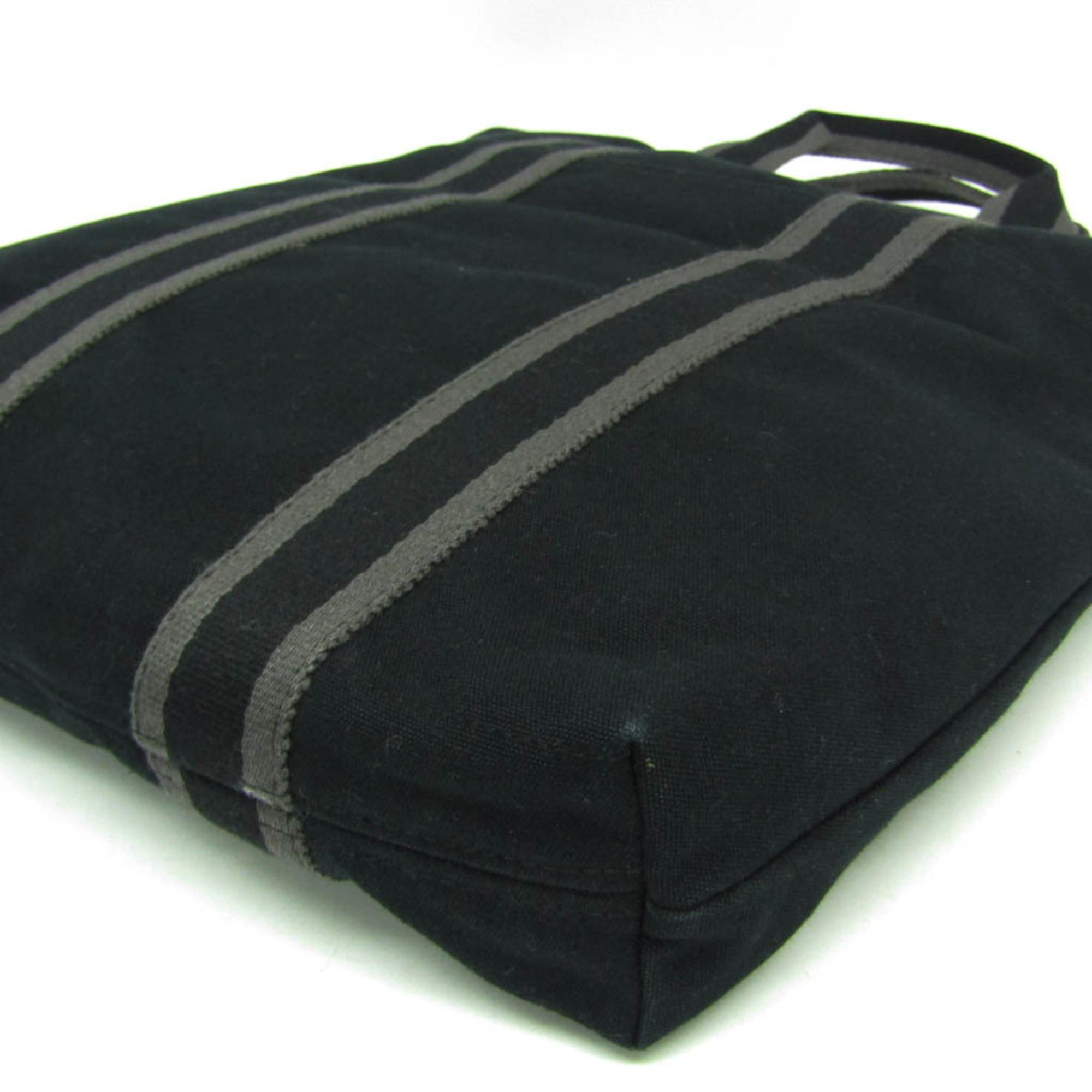 Hermes Hermes Fourre Tout Cabas Women,Men Cotton Canvas Tote Bag Black Size ONE SIZE - 4 Thumbnail
