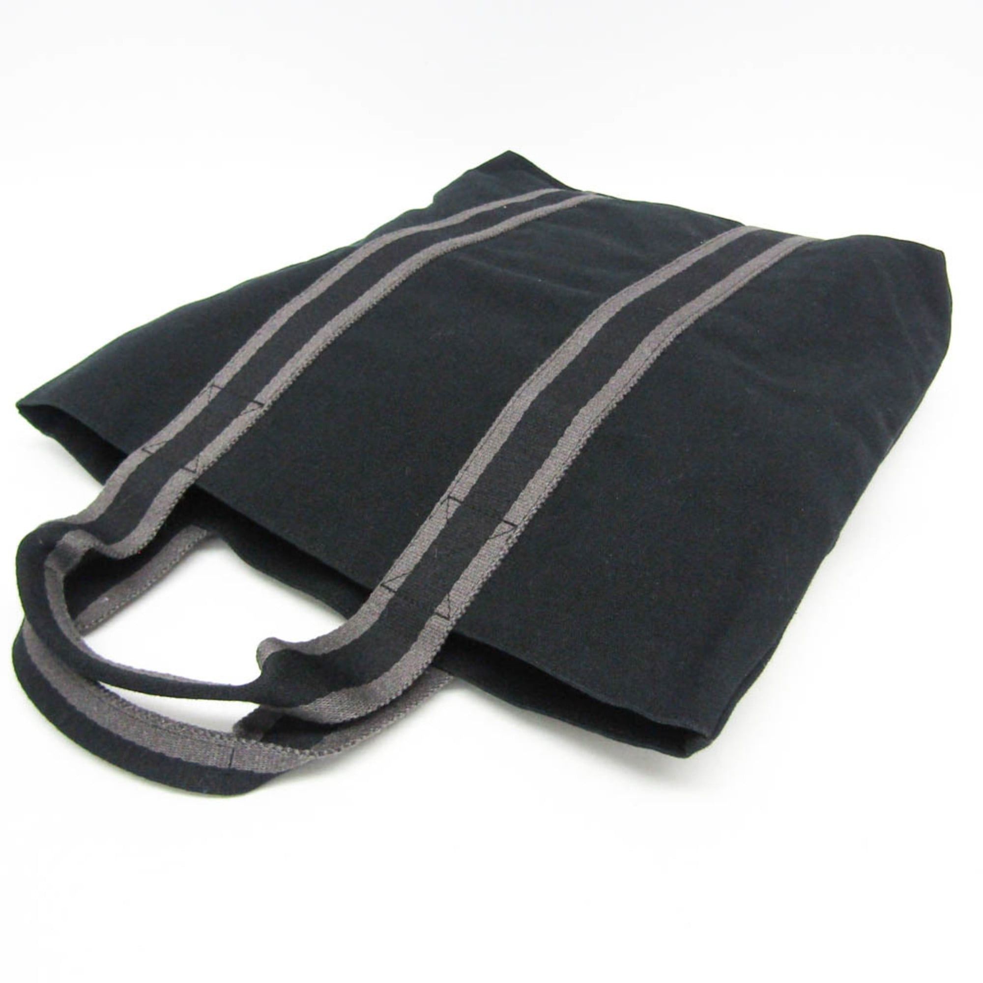 Hermes Hermes Fourre Tout Cabas Women,Men Cotton Canvas Tote Bag Black Size ONE SIZE - 6 Thumbnail