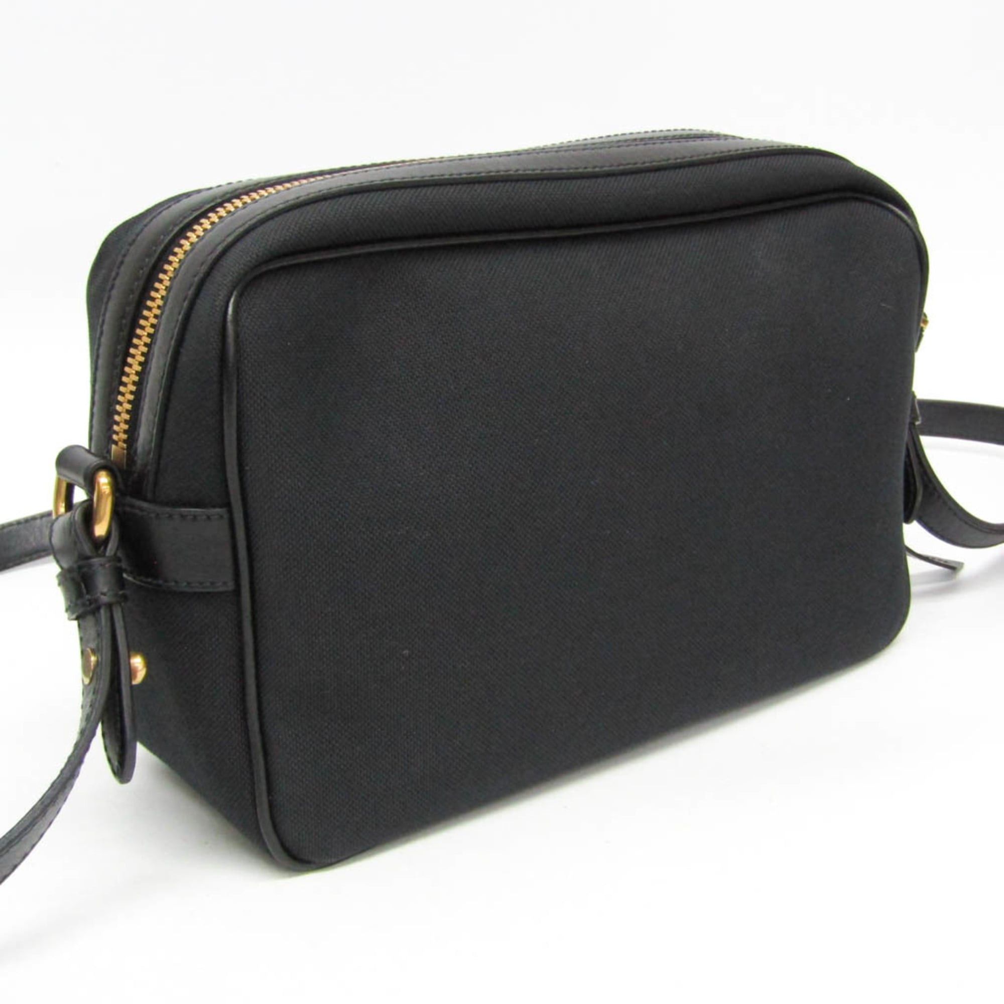 Prada Prada LOGO JACQUARD 1BH089 Women's Jacquard,Leather Shoulder Bag Black Size ONE SIZE - 8 Thumbnail