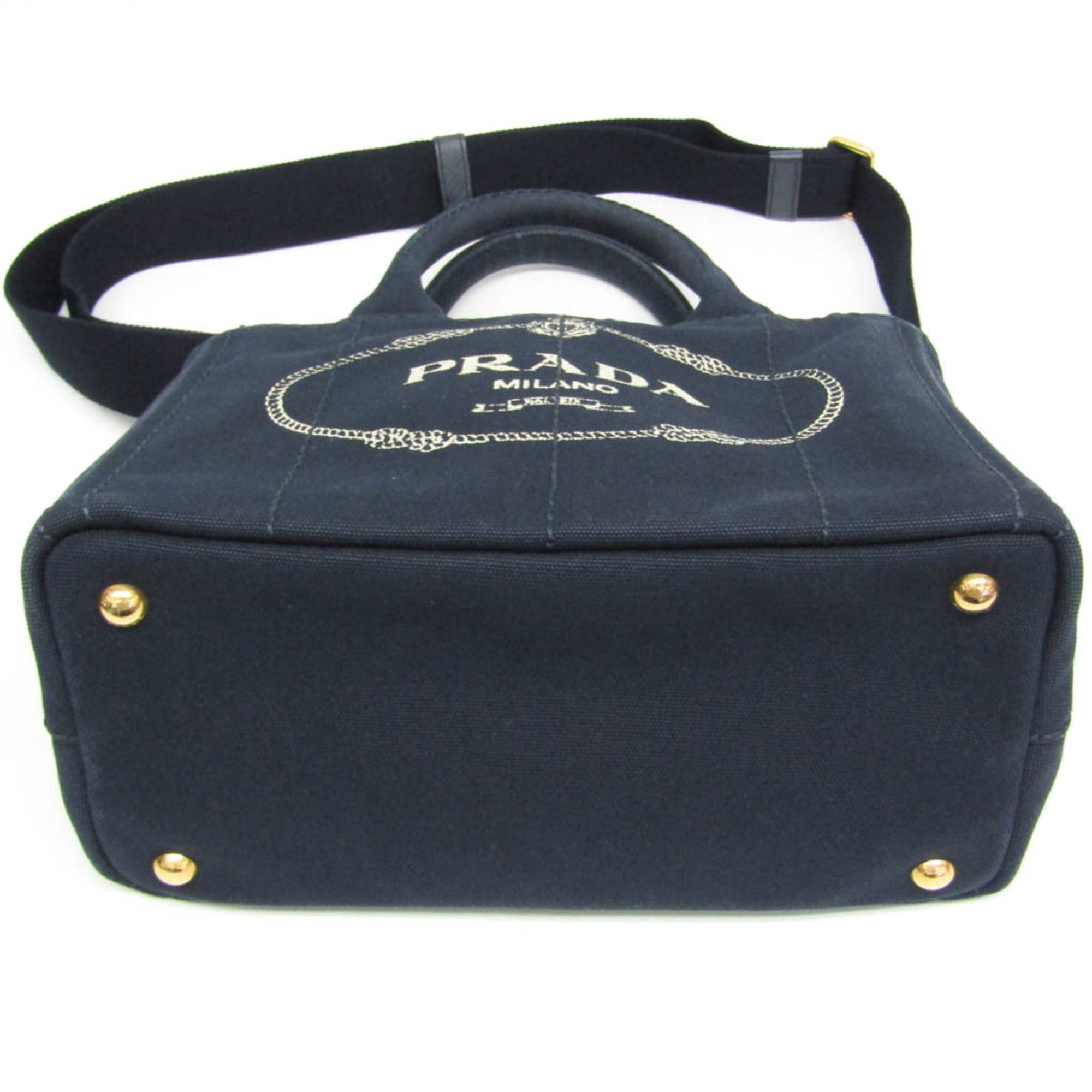Prada Prada Canapa Women's Canvas Shoulder Bag,Tote Bag Dark Navy Size ONE SIZE - 5 Thumbnail