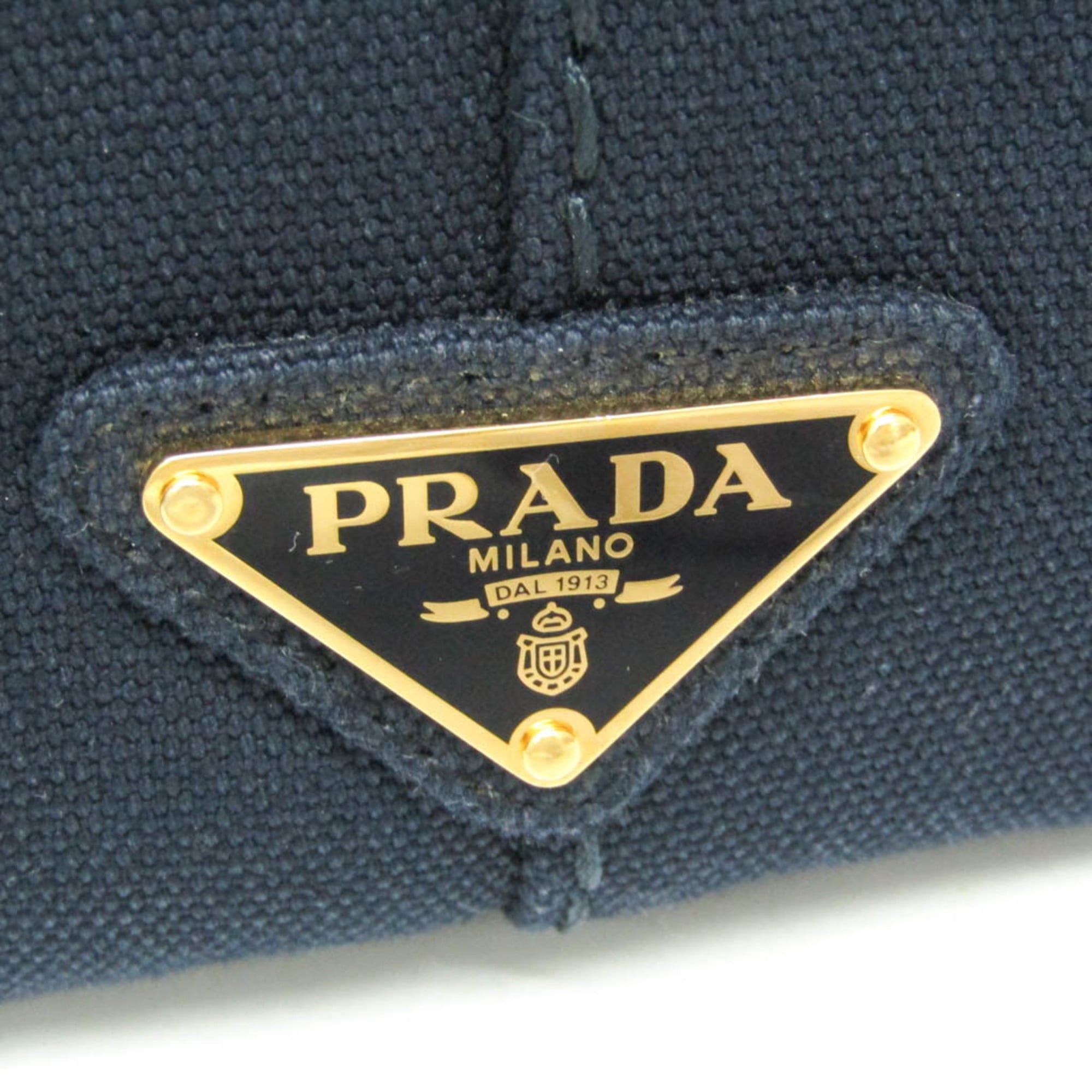 Prada Prada Canapa Women's Canvas Shoulder Bag,Tote Bag Dark Navy Size ONE SIZE - 11 Thumbnail