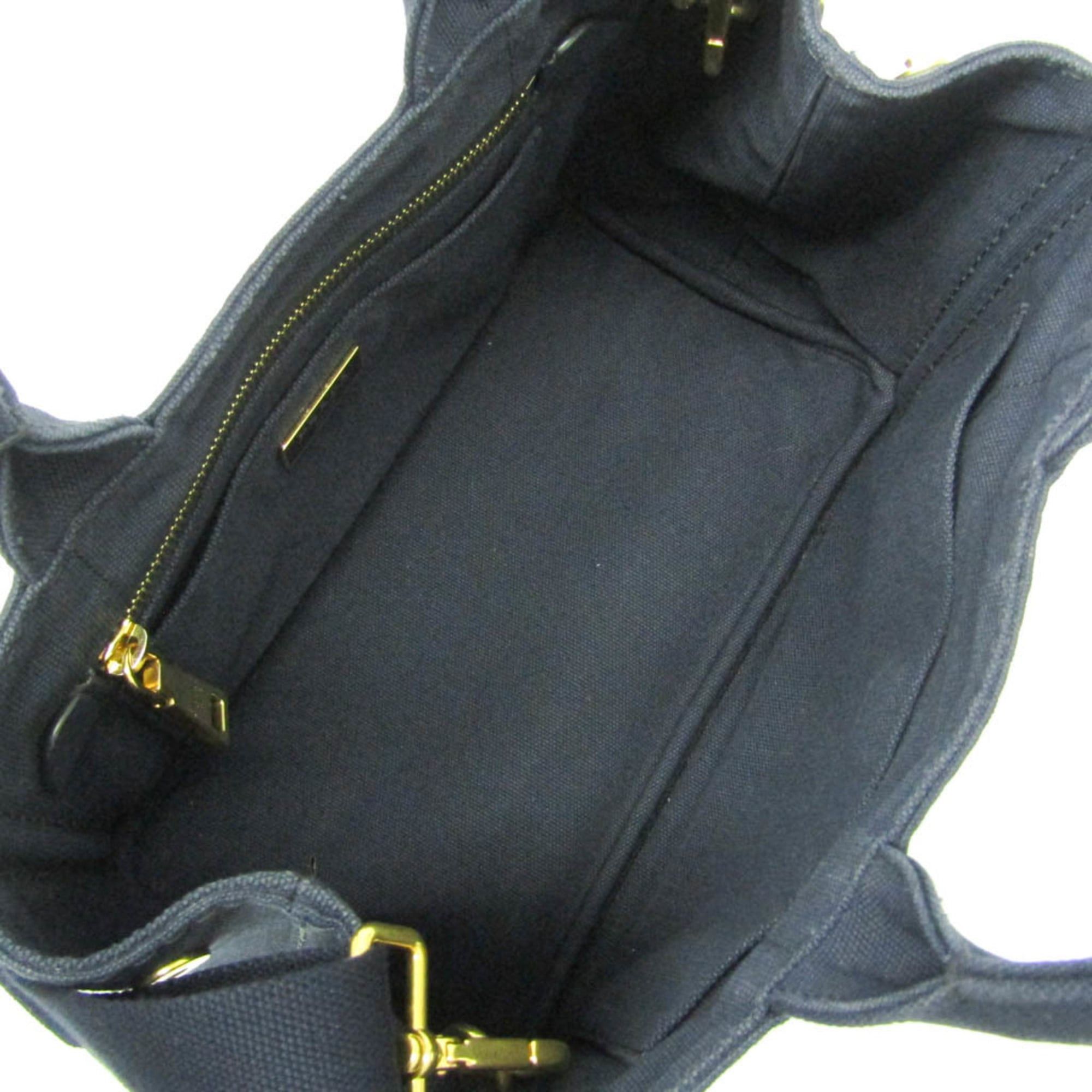Prada Prada Canapa Women's Canvas Shoulder Bag,Tote Bag Dark Navy Size ONE SIZE - 4 Thumbnail