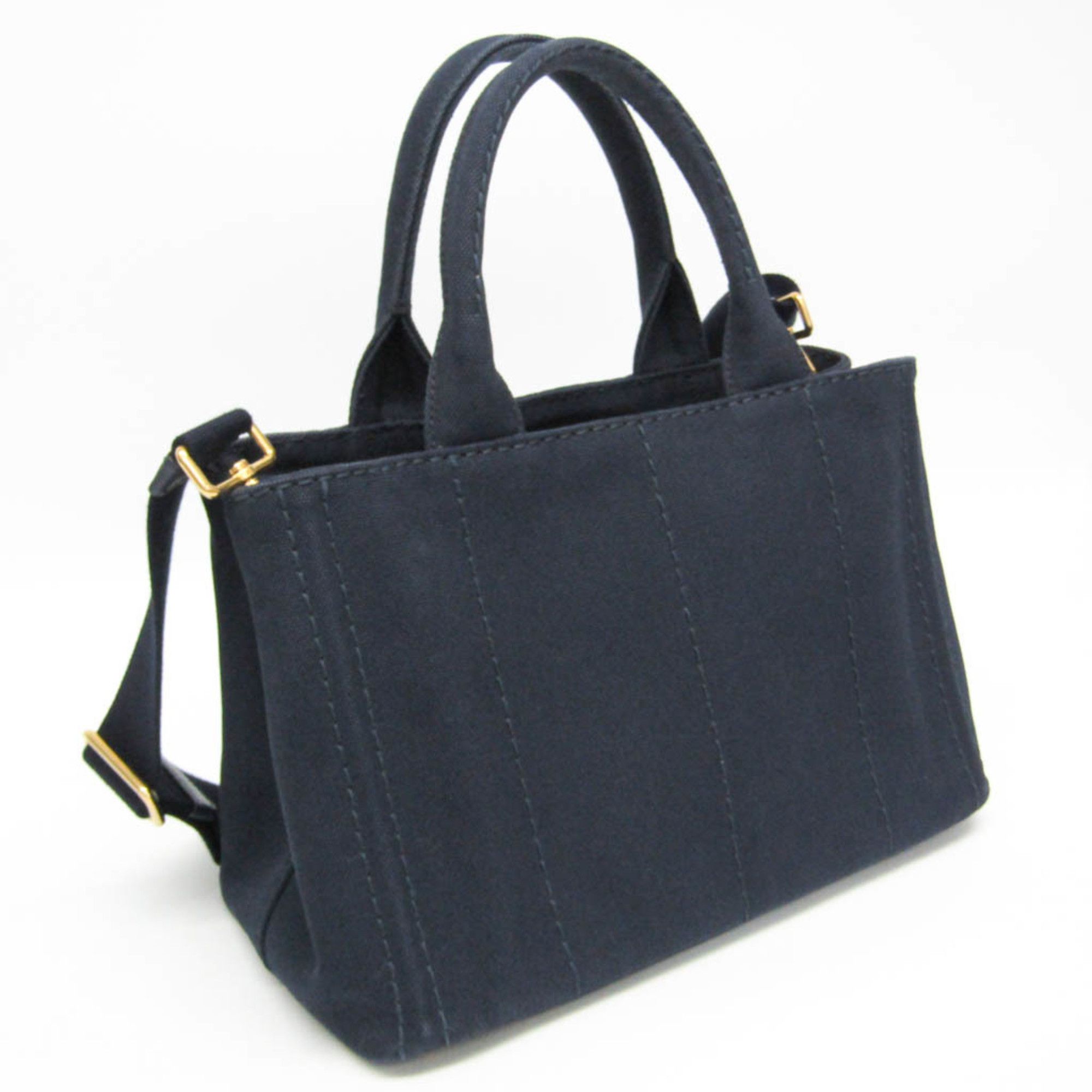 Prada Prada Canapa Women's Canvas Shoulder Bag,Tote Bag Dark Navy Size ONE SIZE - 6 Thumbnail