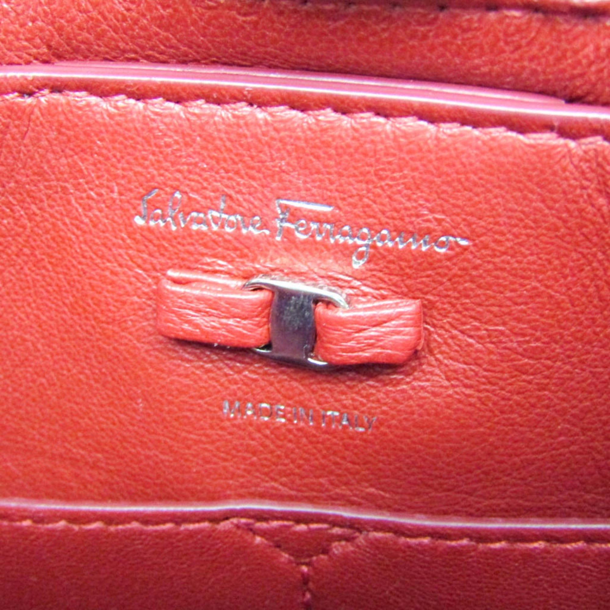 Salvatore Ferragamo Salvatore Ferragamo VIVA Bow GG-21 I287 Women's Leather Shoulder Bag Red Color Size ONE SIZE - 13 Thumbnail