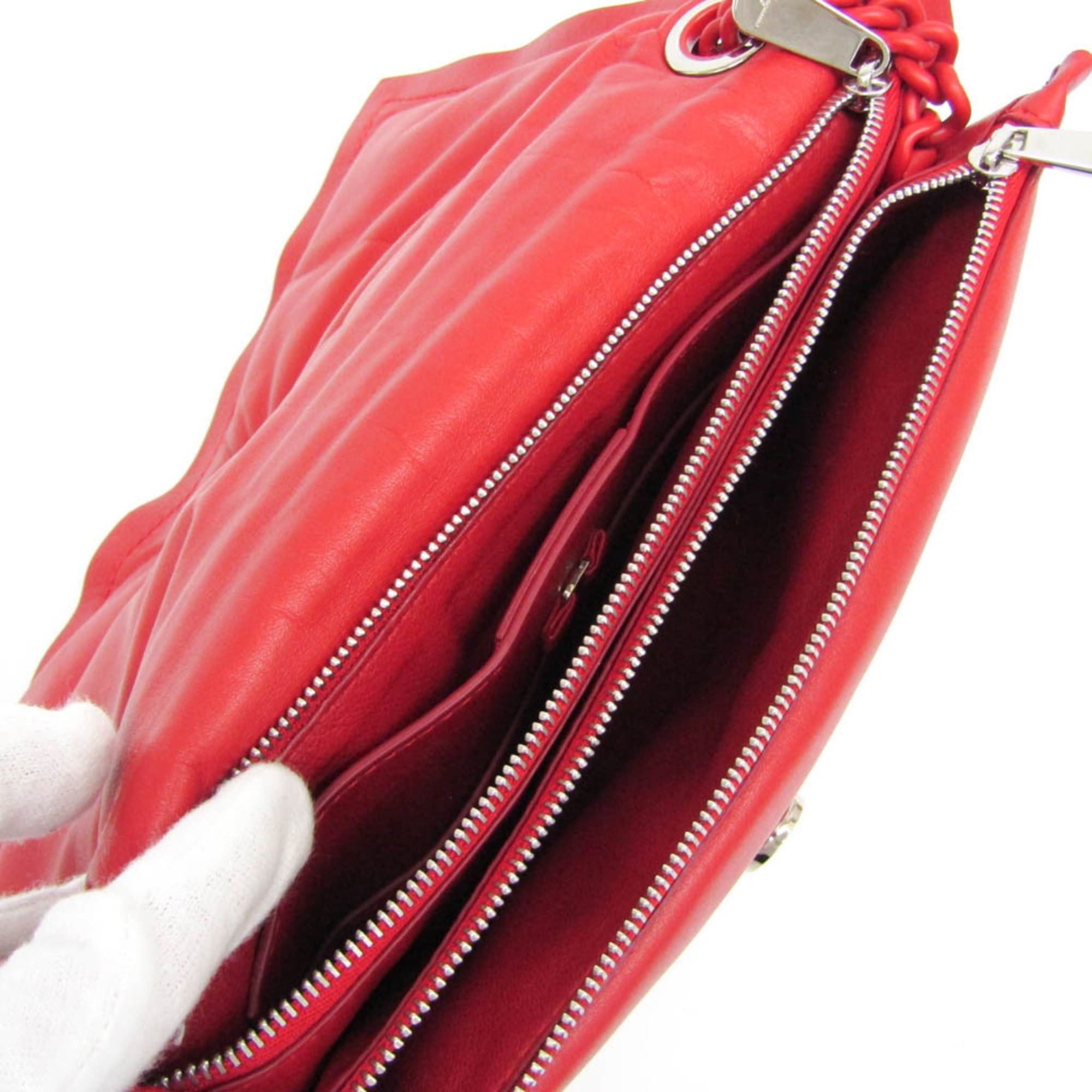 Salvatore Ferragamo Salvatore Ferragamo VIVA Bow GG-21 I287 Women's Leather Shoulder Bag Red Color Size ONE SIZE - 4 Thumbnail
