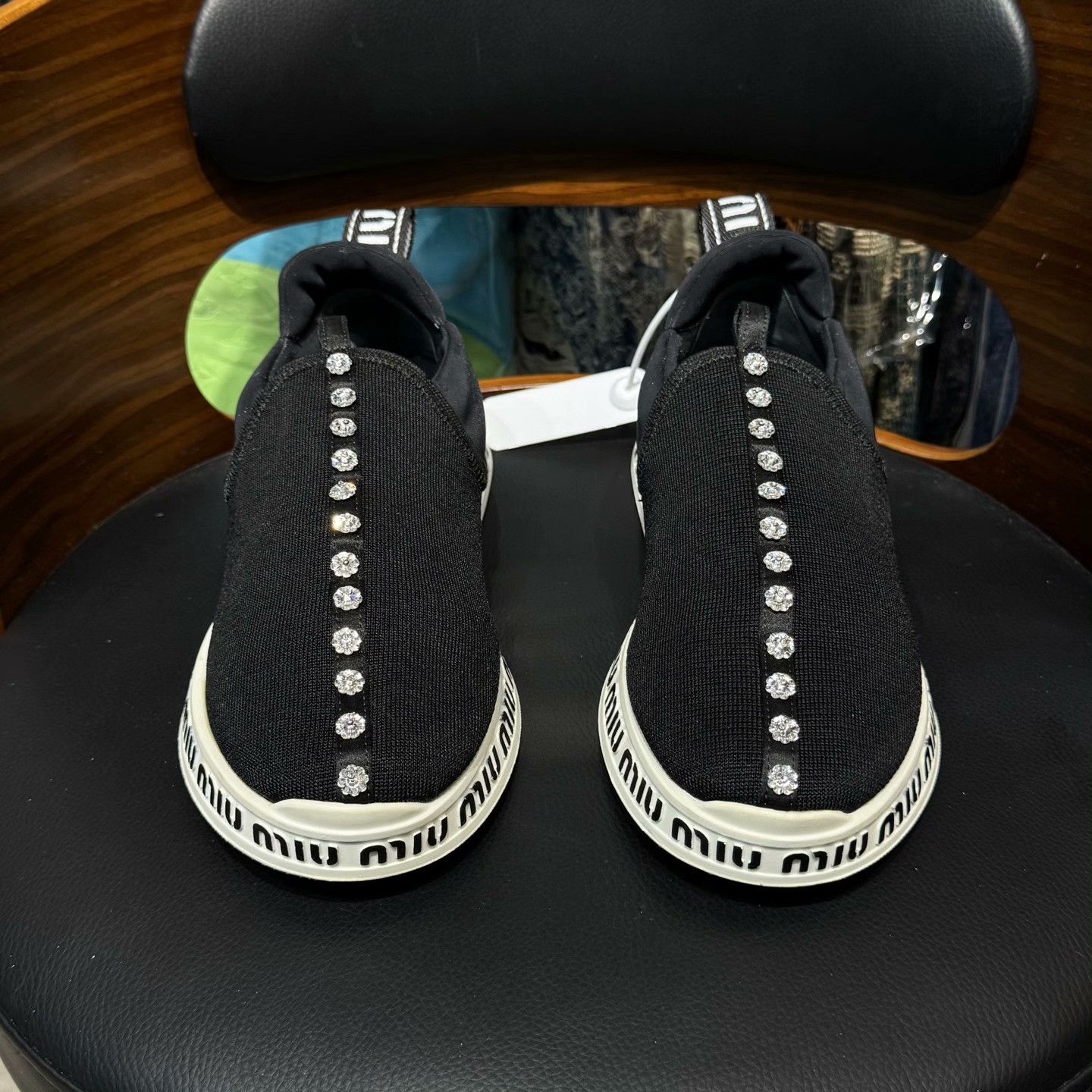 Miu Miu Miu Miu Casual Black Lowtop Sneakers 37 Women Size US 6.5 / IT 36.5 - 2 Thumbnail