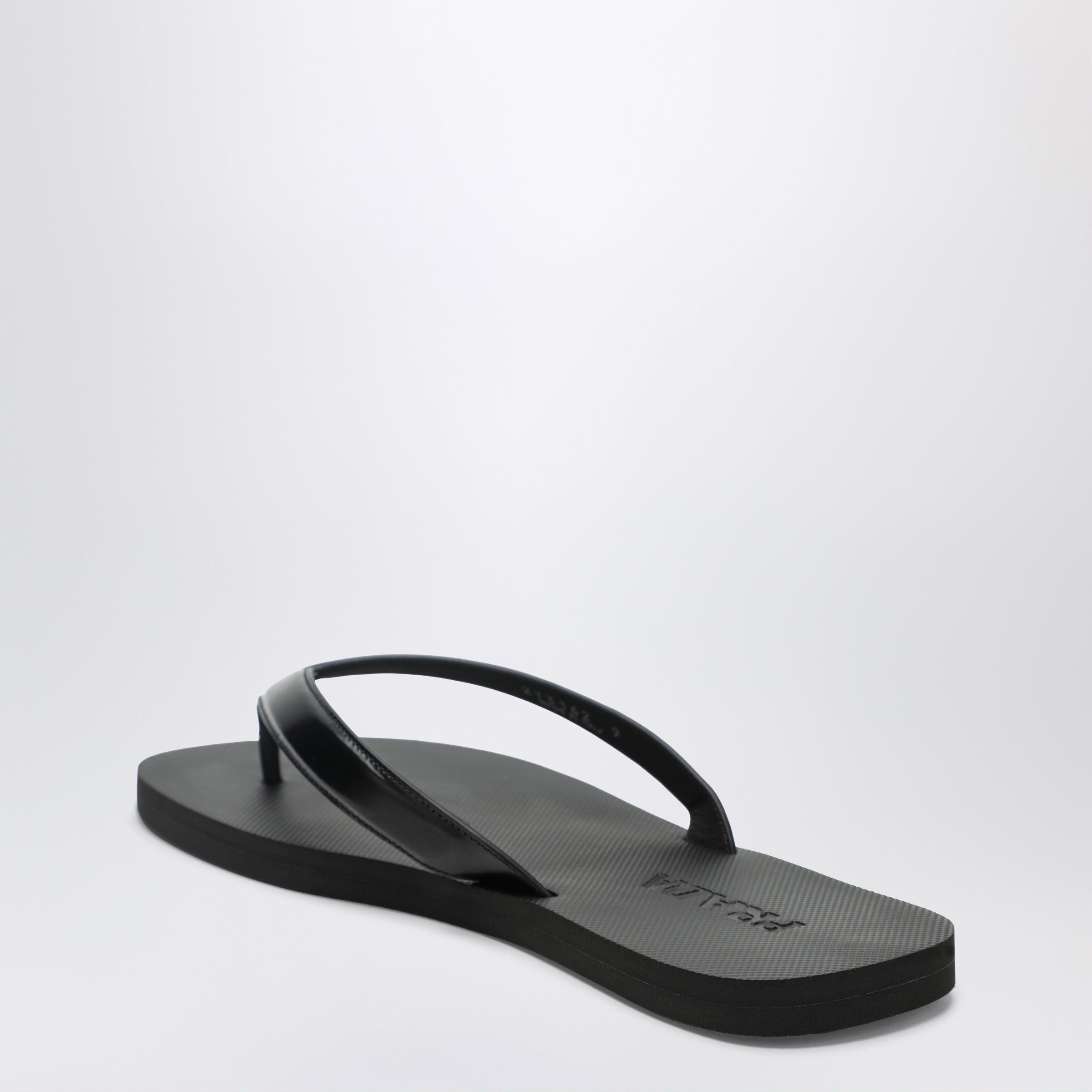 Prada Prada Black Brushed Leather Flip-Flop Sandals Size US 8 / EU 41 - 2 Thumbnail