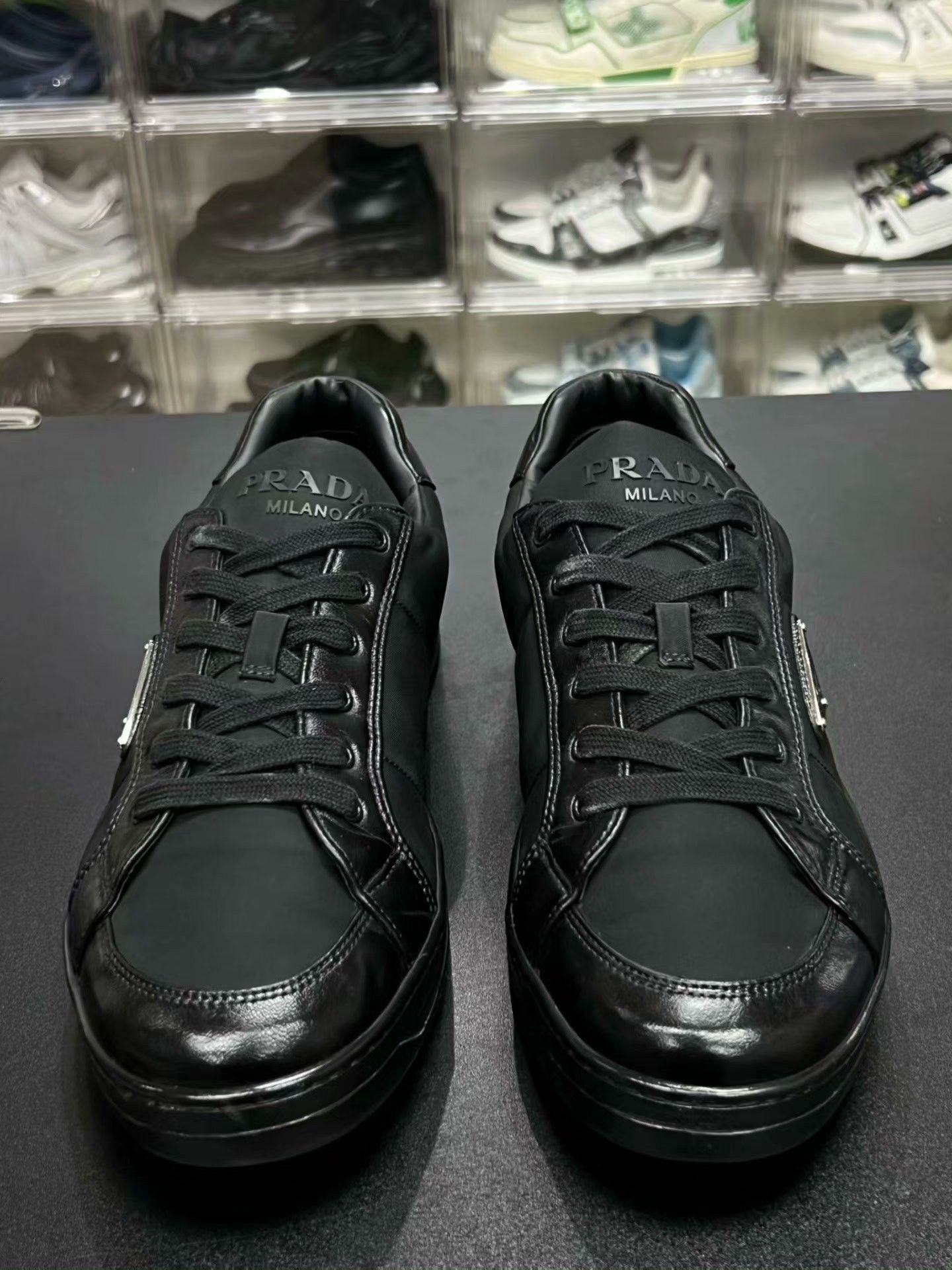 Prada Prada Down Black Lowtop Sneakers 41 Men Size US 8.5 / EU 41-42 - 2 Thumbnail