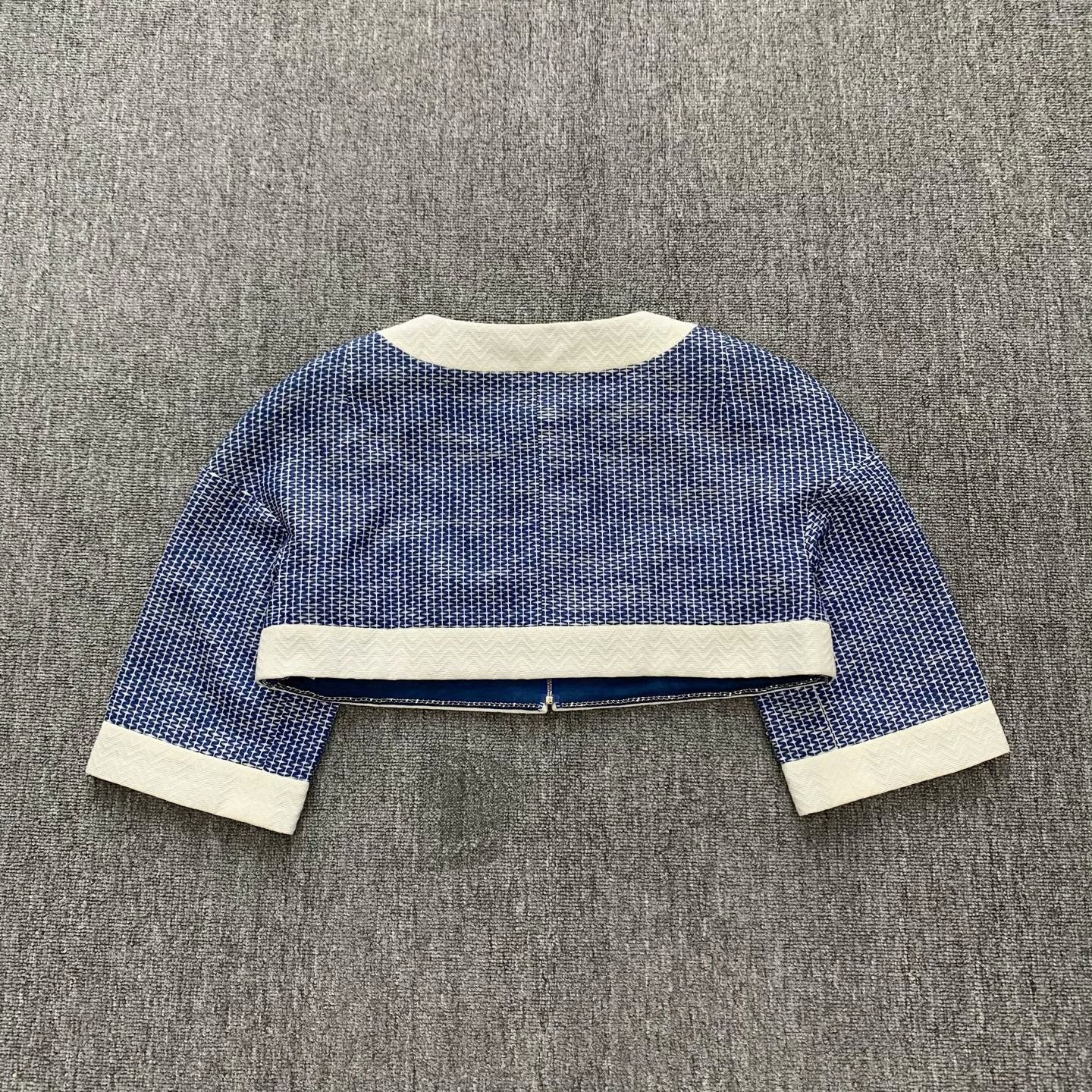 Chanel Chanel Cropped Blue Jacket 36 Women Size S / US 4 / IT 40 - 2 Thumbnail