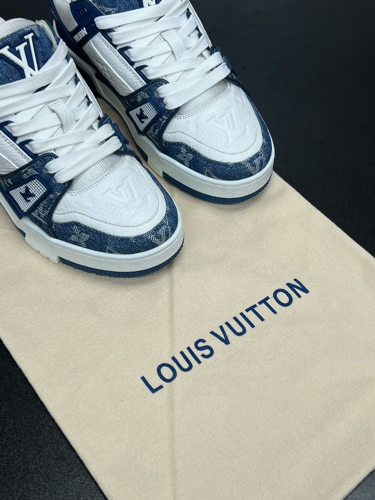 Louis Vuitton Louis Vuitton Training Denim Blue Lowtop Sneakers 35 Women Size US 5 / IT 35 - 9 Thumbnail