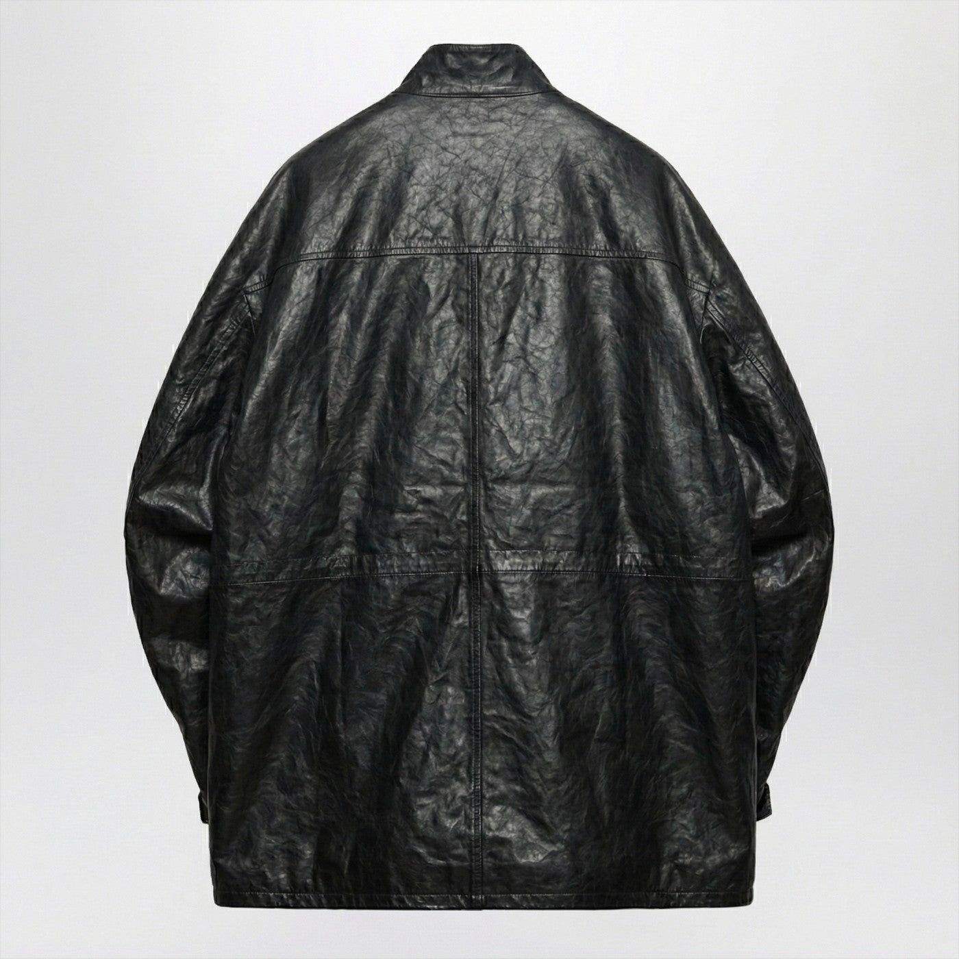Prada Prada Peacoat In Black Antiqued Leather Size S / US 4 / IT 40 - 2 Thumbnail