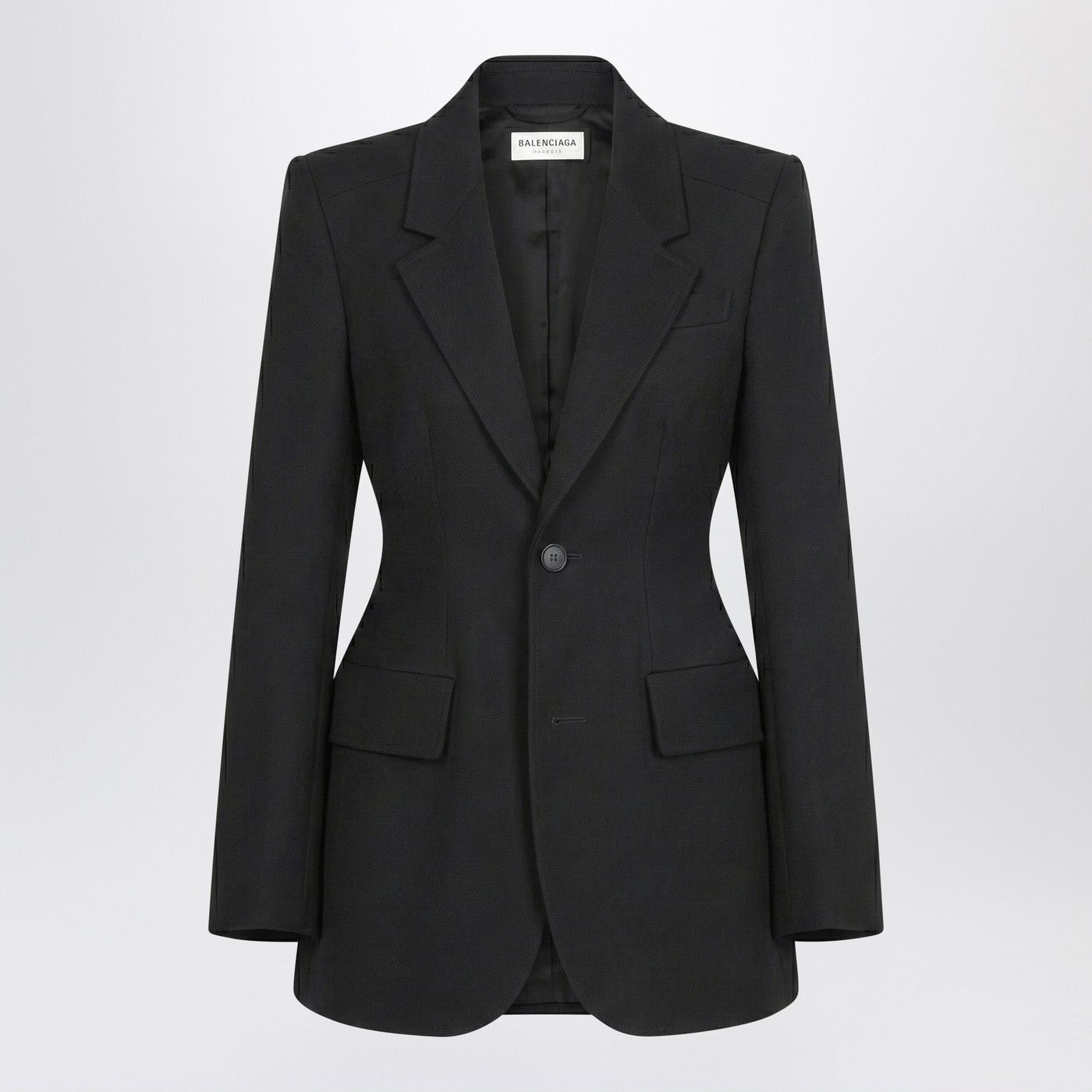 Balenciaga Balenciaga Hourglass Jacket In Black Wool Twill Size M / US 6-8 / IT 42-44 - 2 Thumbnail