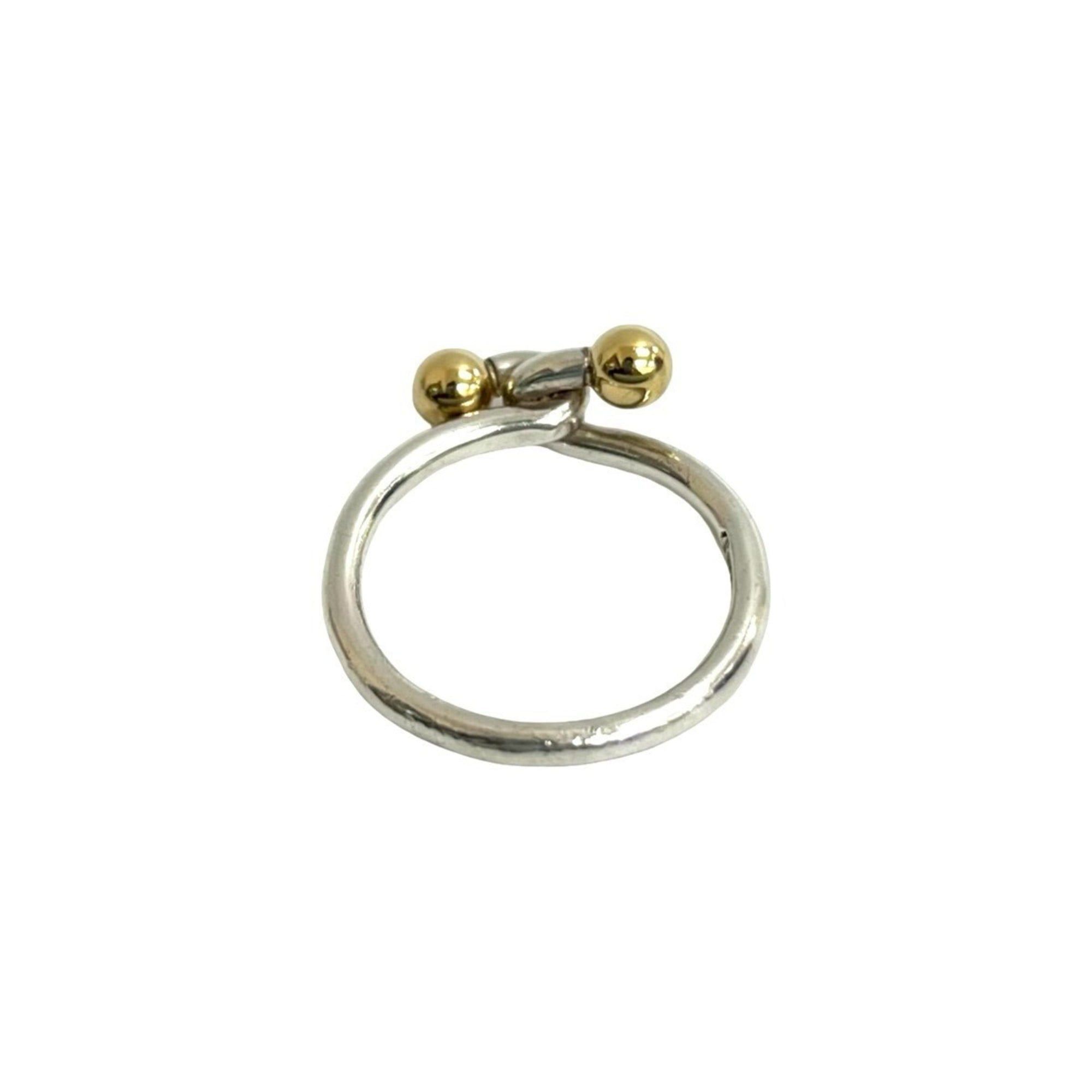 Tiffany & Co. TIFFANY&Co. Tiffany Hook & Eye Love Knot Sterling Silver 925 18K Gold Ring, Size 10, Item No. 01106 Size ONE SIZE - 6 Thumbnail