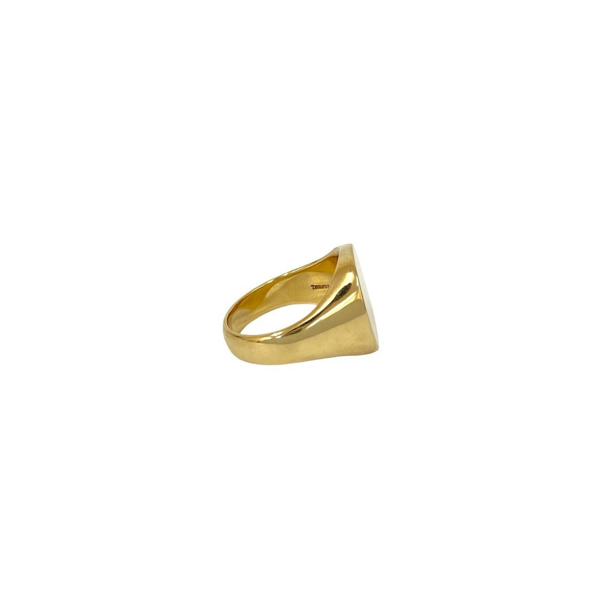 Tiffany & Co. TIFFANY&Co. Tiffany Signet Ring 750 18K 27.4g Yellow Gold Size 27 69764 Size ONE SIZE - 5 Thumbnail