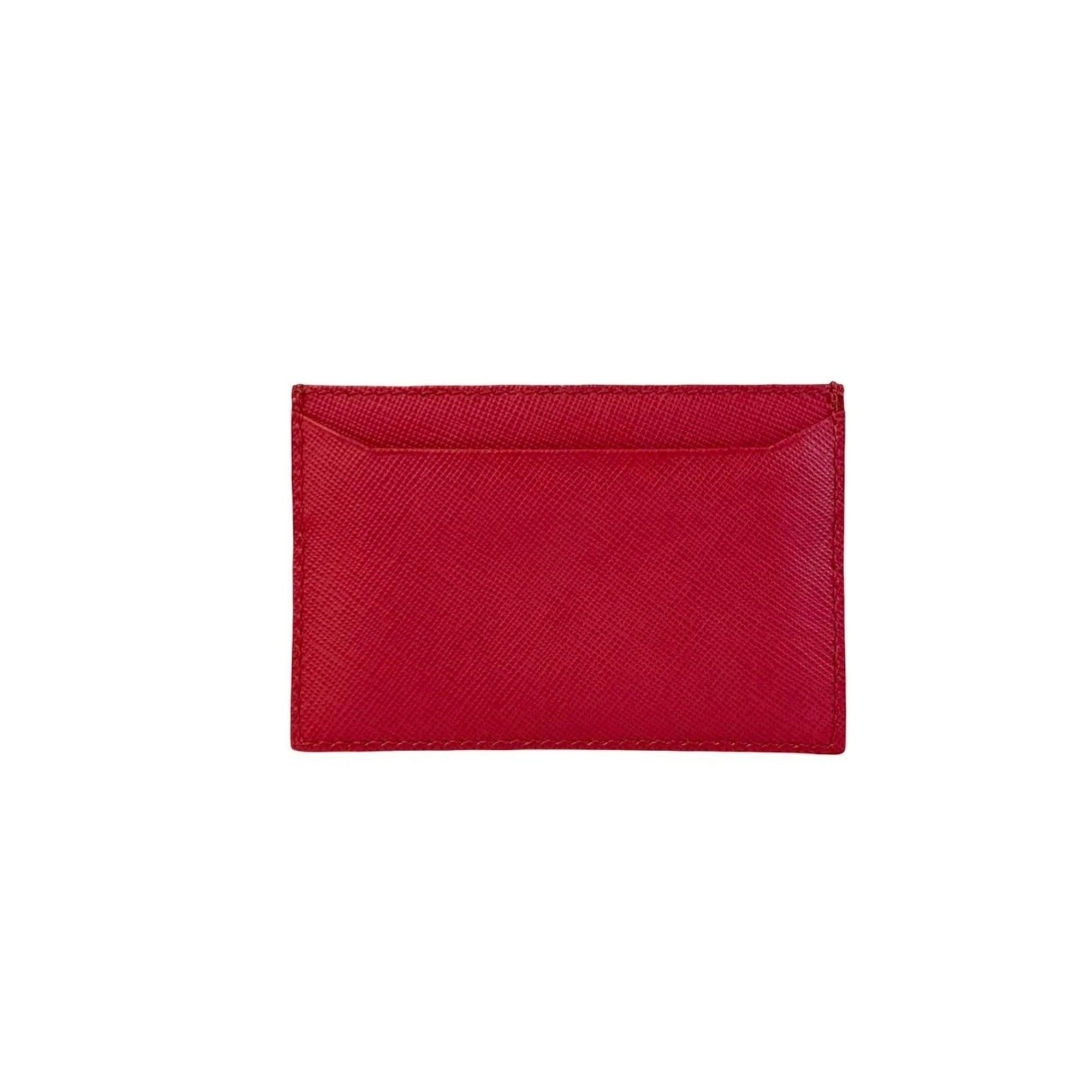 Prada PRADA Gold Saffiano Leather Card Case/Pass Case/Business Holder, Pink, Item No. 36964 Size ONE SIZE - 2 Thumbnail